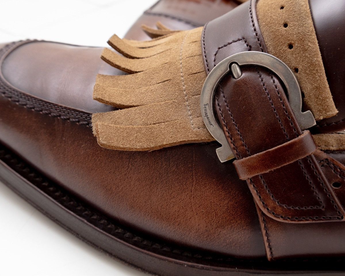 Salvatore Ferragamo Salvatore Ferragamo Monk Strap Shoes Tassel Brown Loafers Size US 8.5 / EU 41-42 - 9 Thumbnail