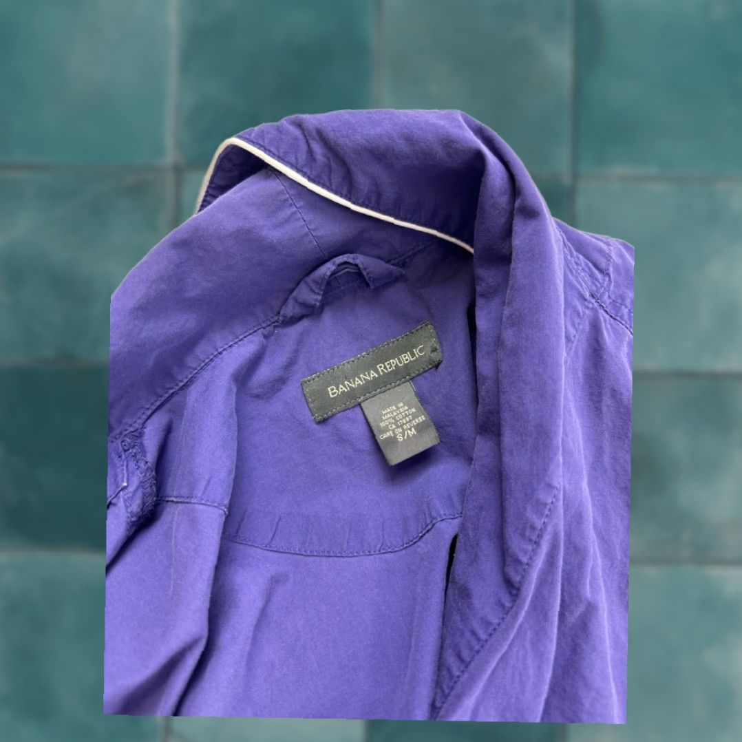 Banana Republic VINTAGE Banana Republic Women's Kimono Robe M Small Medium Purple Y2K Long Sleeve Tie Closure Size ONE SIZE - 5 Thumbnail