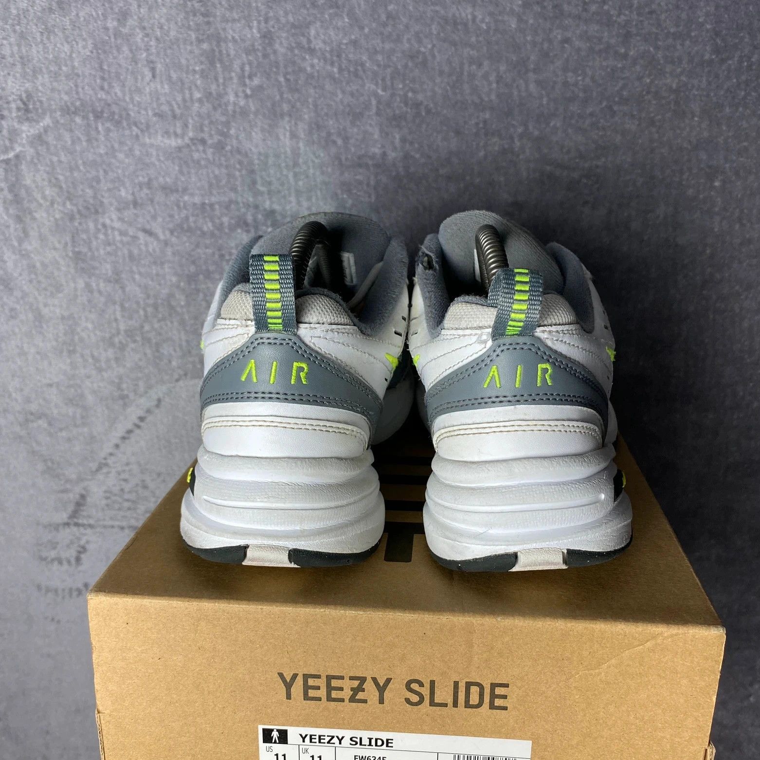Nike Air Monarch daddy shoes sneakers Y2K white grey lime Size US 7.5 / EU 40-41 - 4 Thumbnail