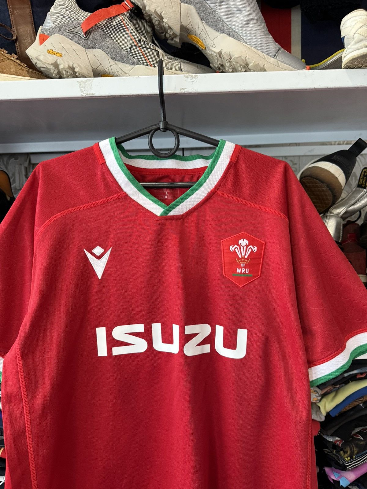 Vintage Wales Rugby Union Home Shirt 2020/2021 - Macron Jersey Red Size US L / EU 52-54 / 3 - 2 Thumbnail