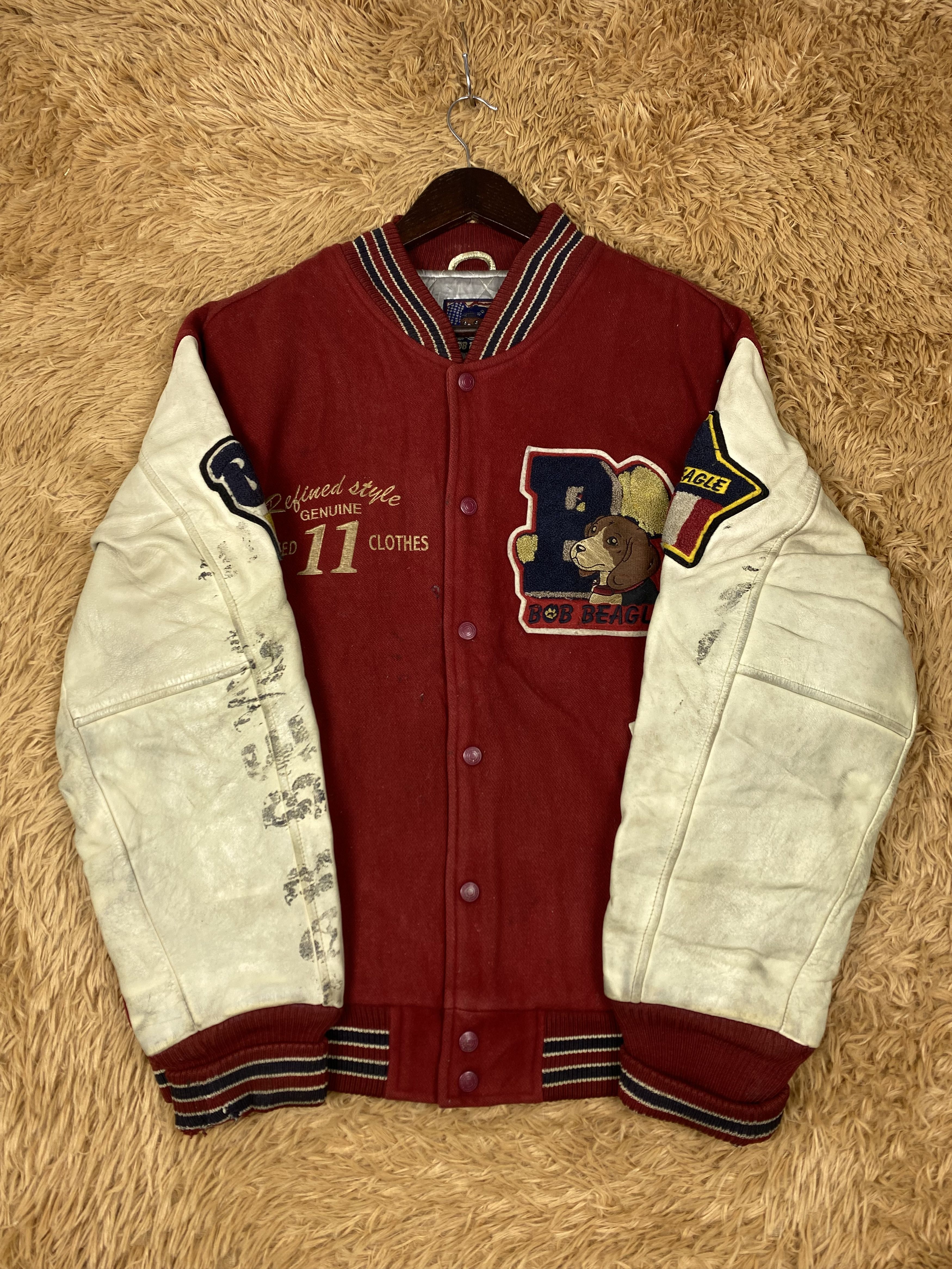 MLB Vintage Bob Beagle Leather Sleeve Varsity Jacket DJ0403 Size US M / EU 48-50 / 2 - 4 Thumbnail