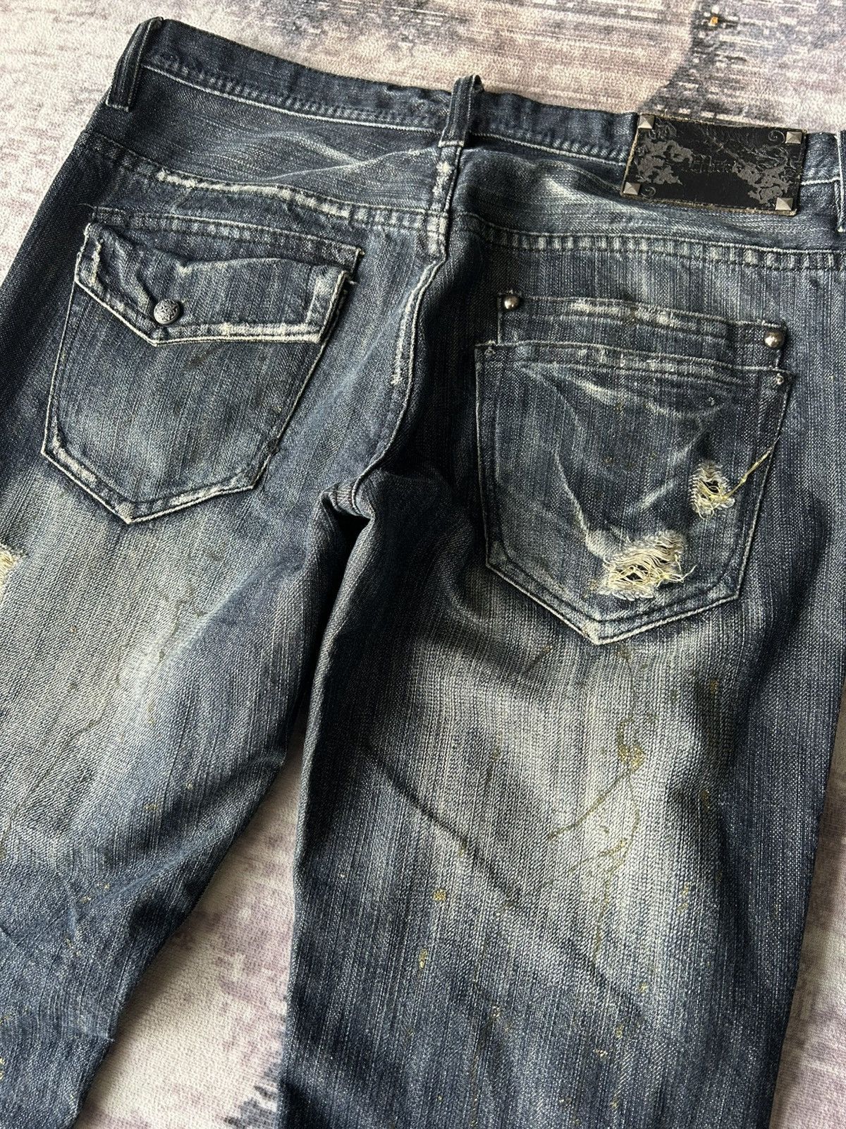 If Six Was Nine Midas Flared Punk Mudwash Jeans Size US 32 / EU 48 - 11 Thumbnail