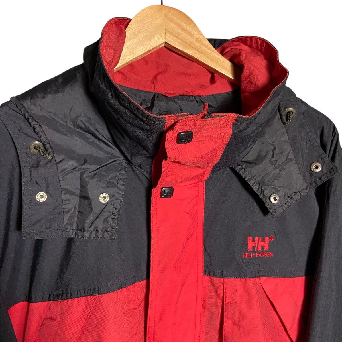 Helly Hansen × Vintage Vintage 90s Helly Hansen Full Zip Windbreaker Hoodie Jacket Size US L / EU 52-54 / 3 - 4 Thumbnail