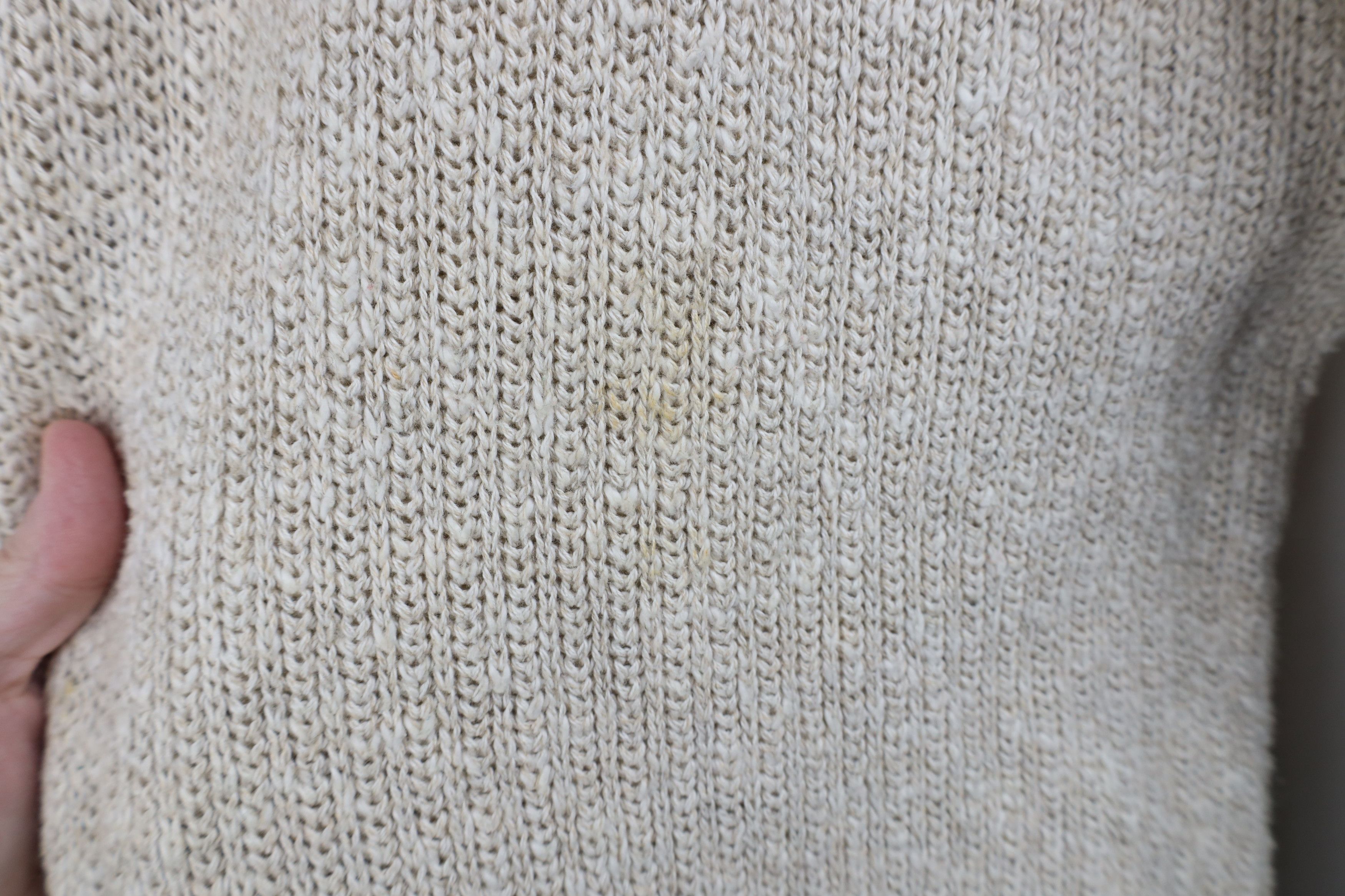 L.L. Bean Vintage 70s LL Bean Jute Blend Ribbed Knit Sweater Beige USA Size US XL / EU 56 / 4 - 4 Thumbnail