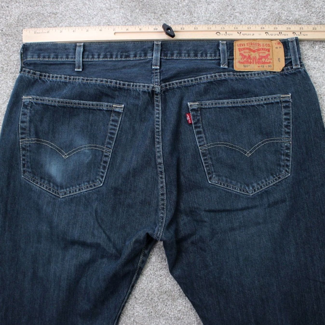 Levi's Levi's 501 Jeans Men 42x30 Blue Button Fly 100% Cotton 5-Pocket Denim Straight Size US 42 / EU 58 - 7 Thumbnail