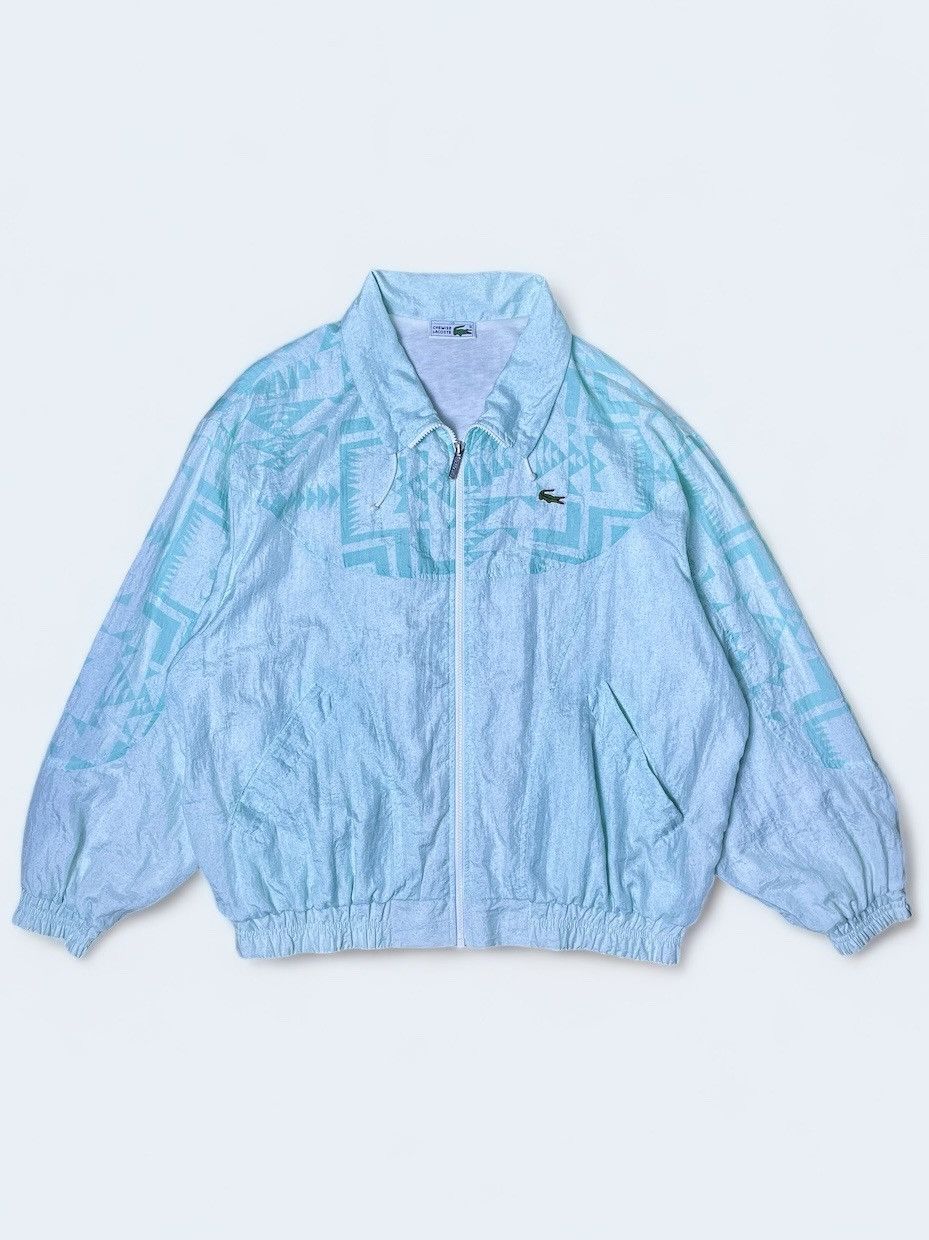 image of Lacoste Chemise Bomber Track Jacket Olimpic Vintage 90's in Blue, Men's (Size Medium)