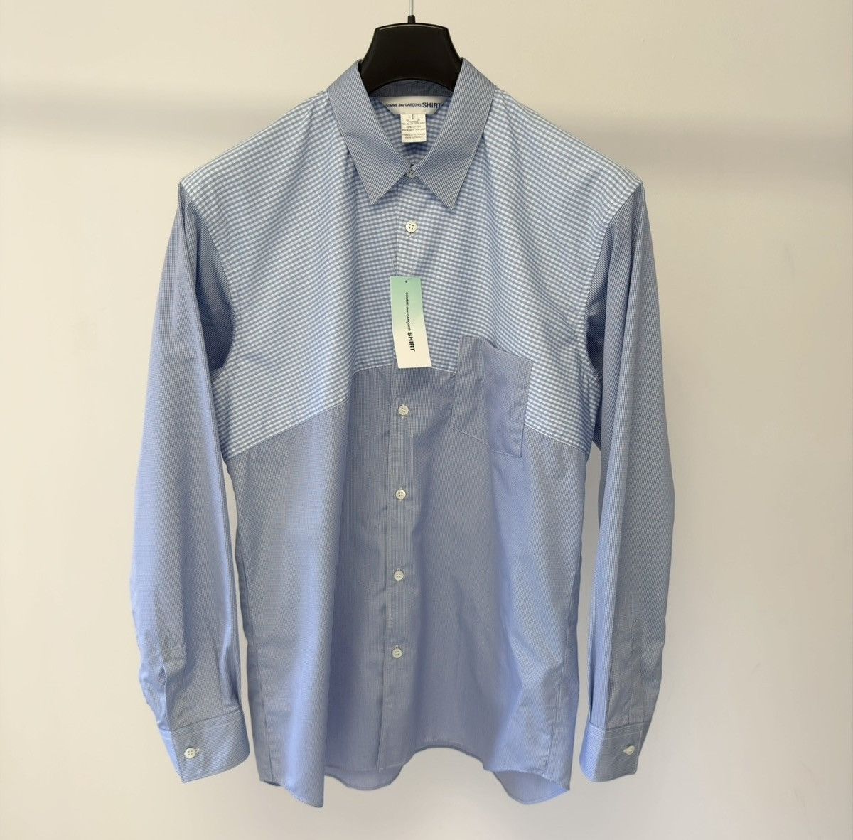 Comme des Garcons Blue/White Patch Work Check Gingham Shirt Size US M / EU 48-50 / 2 - 1 Thumbnail
