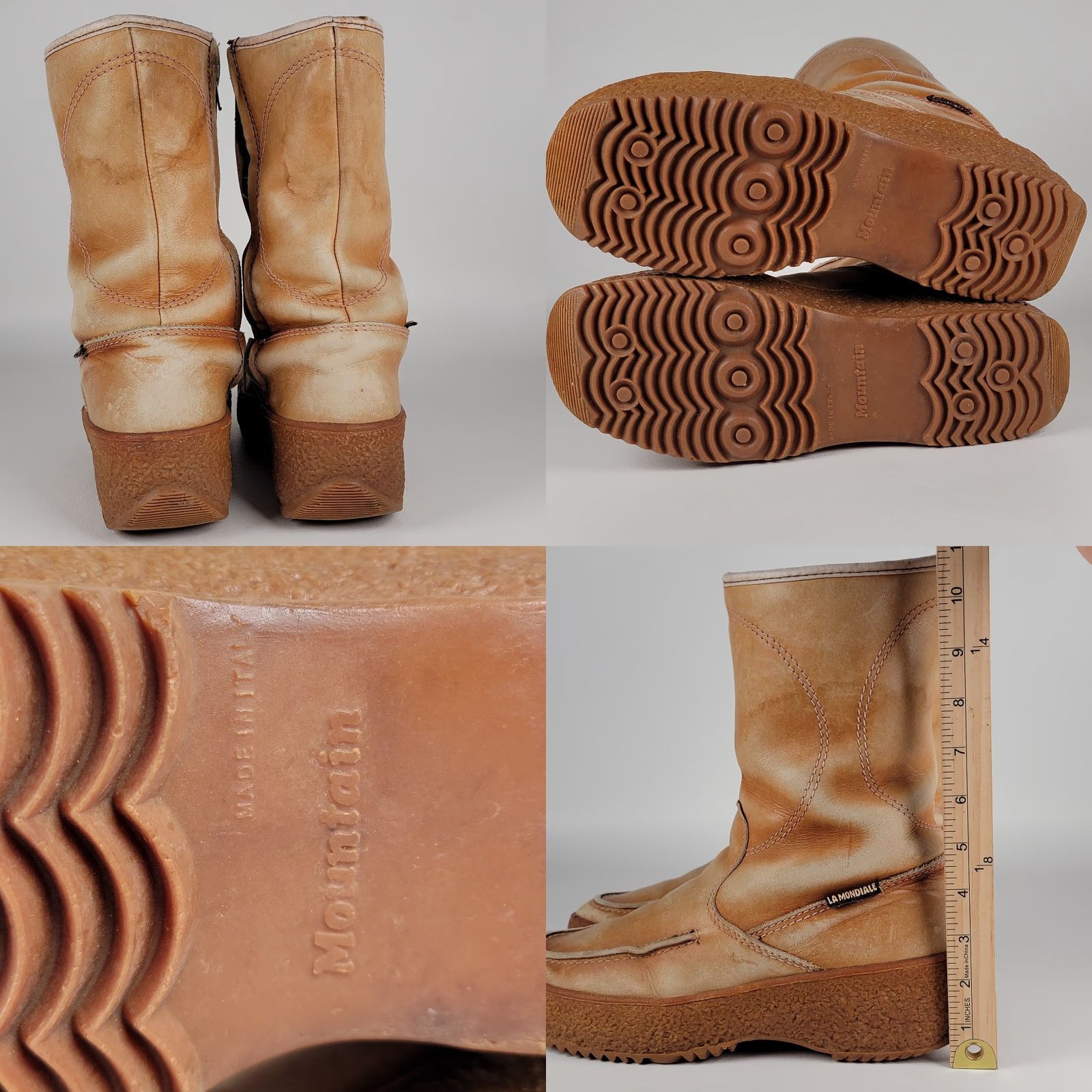 Vintage VINTAGE La Mondiale Italy Rambo Mens Boots Sherpa Lined Brown Leather Size 8 Beige Snow Boot Size US 7 / EU 40 - 8 Thumbnail
