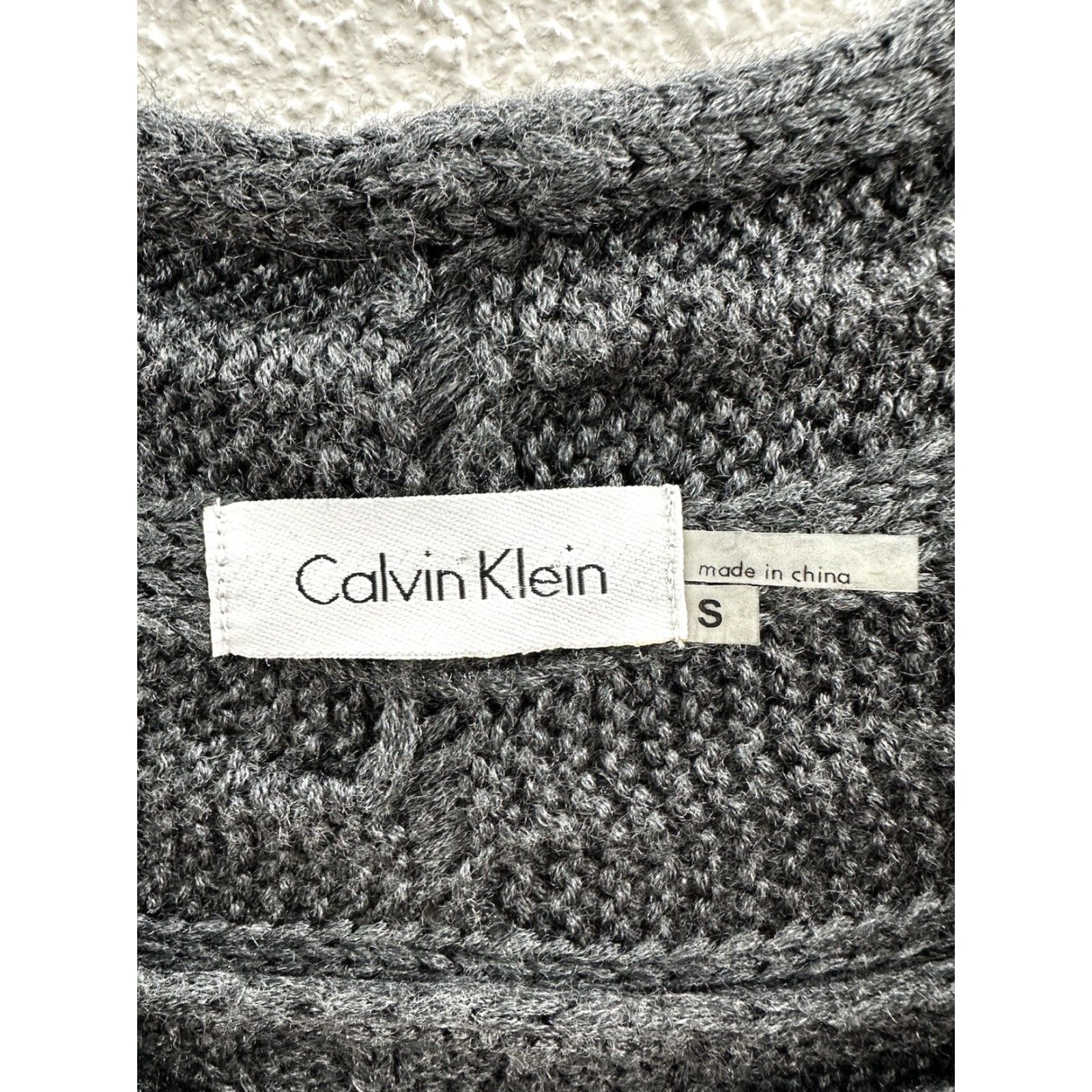 Calvin Klein Calvin Klein Womens Dress Small Gray Short Sleeve Cable Knit Sweater Dress Size S / US 4 / IT 40 - 3 Thumbnail