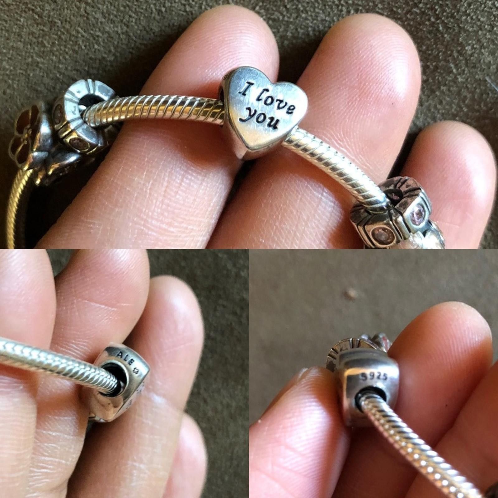 pandora Authentic Pandora Bracelet with 9 Pandora Charms Size ONE SIZE - 9 Thumbnail