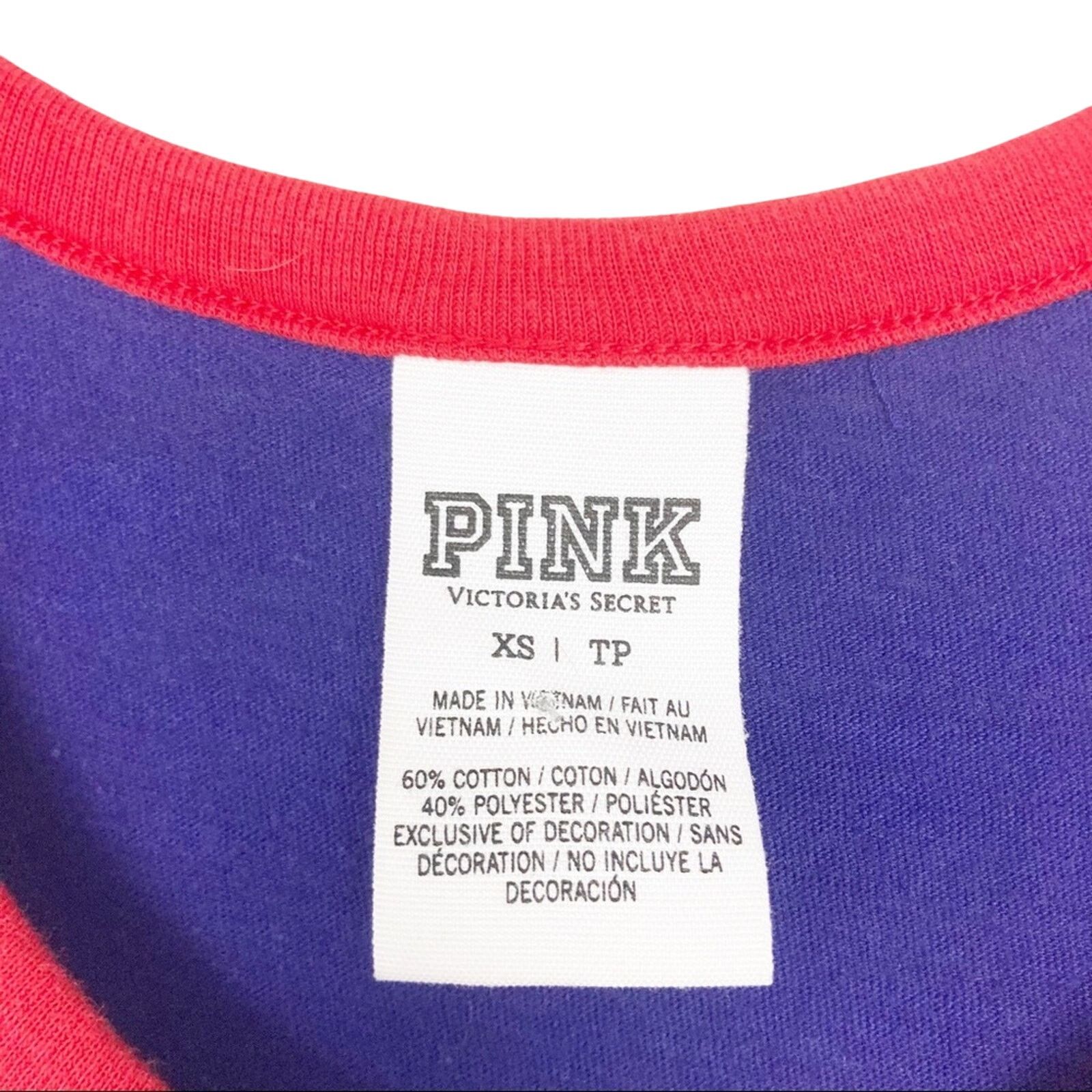 Pink PINK Victoria's Secret Blue Sequin Flag Print Tank Top Sz XS Size XS / US 0-2 / IT 36-38 - 3 Thumbnail