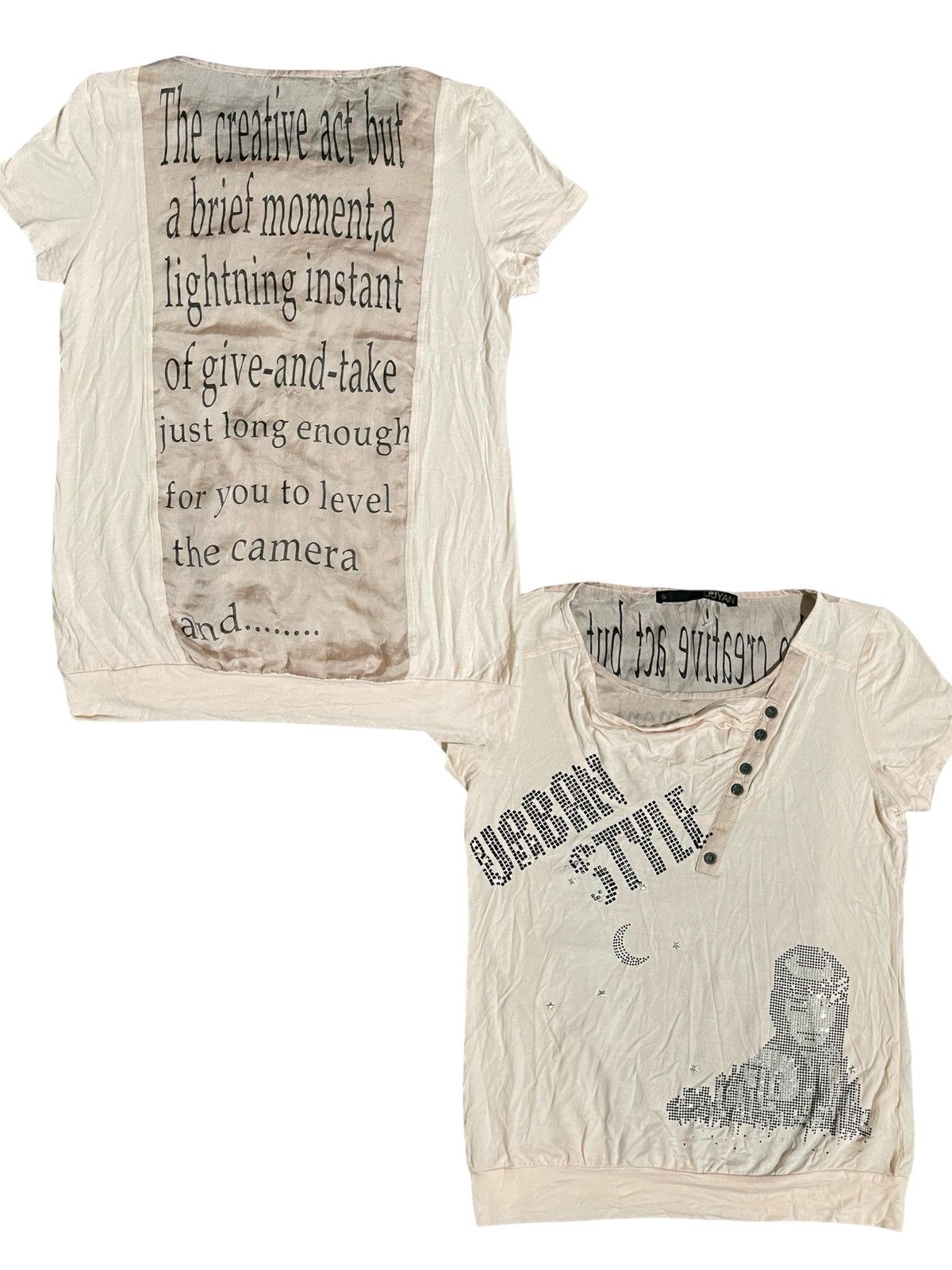 Japanese Brand Y2K Ouyan If Six Was Nine Style Poem T Shirt Size US M / EU 48-50 / 2 - 1 Thumbnail