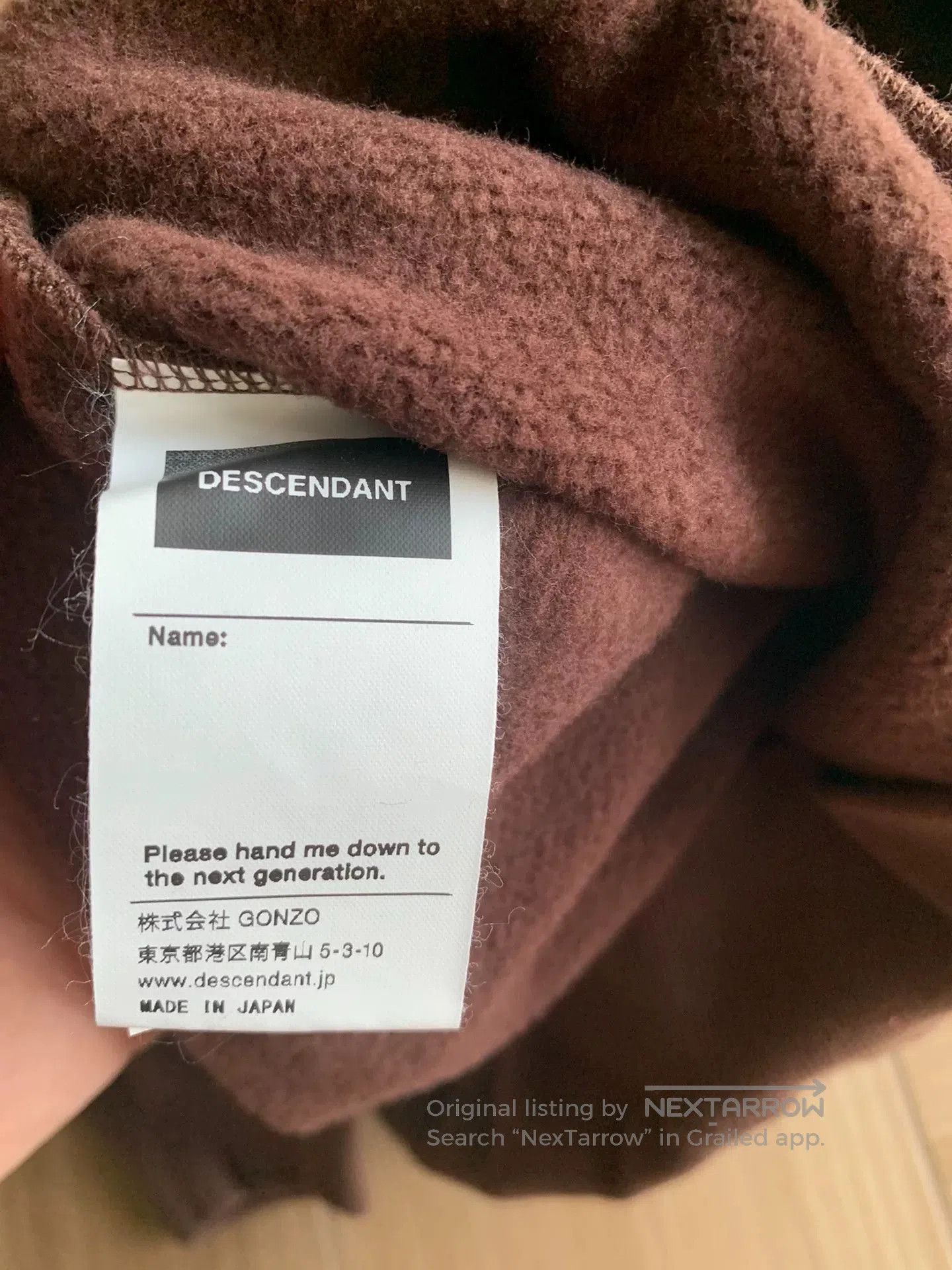 descendant crew neck sweatshirt with embroidery.