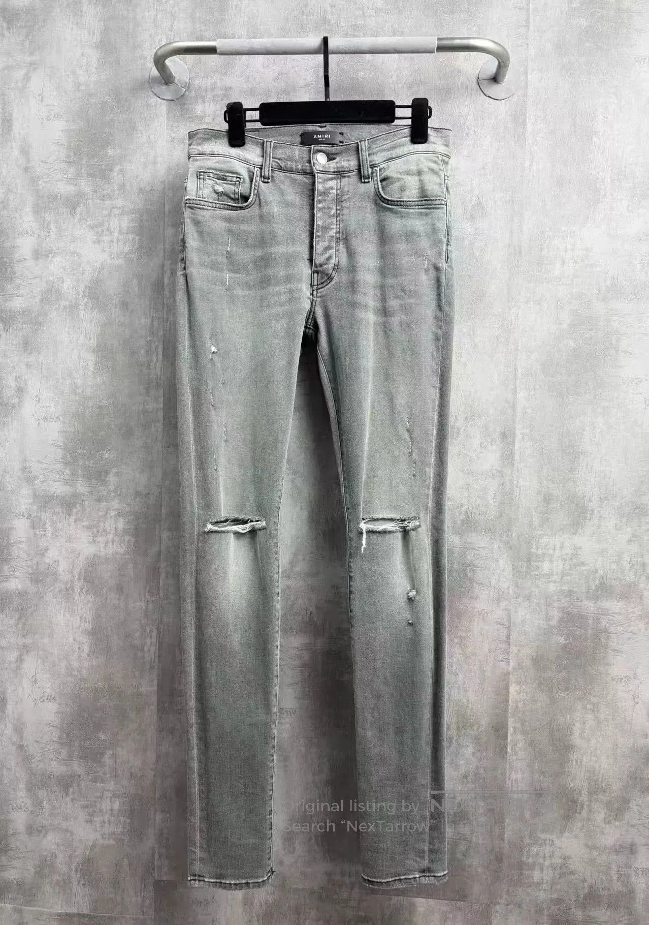 Amiri Amiri Washed Gray Distressed Jeans 32. Size US 32 / EU 48 - 1 Thumbnail