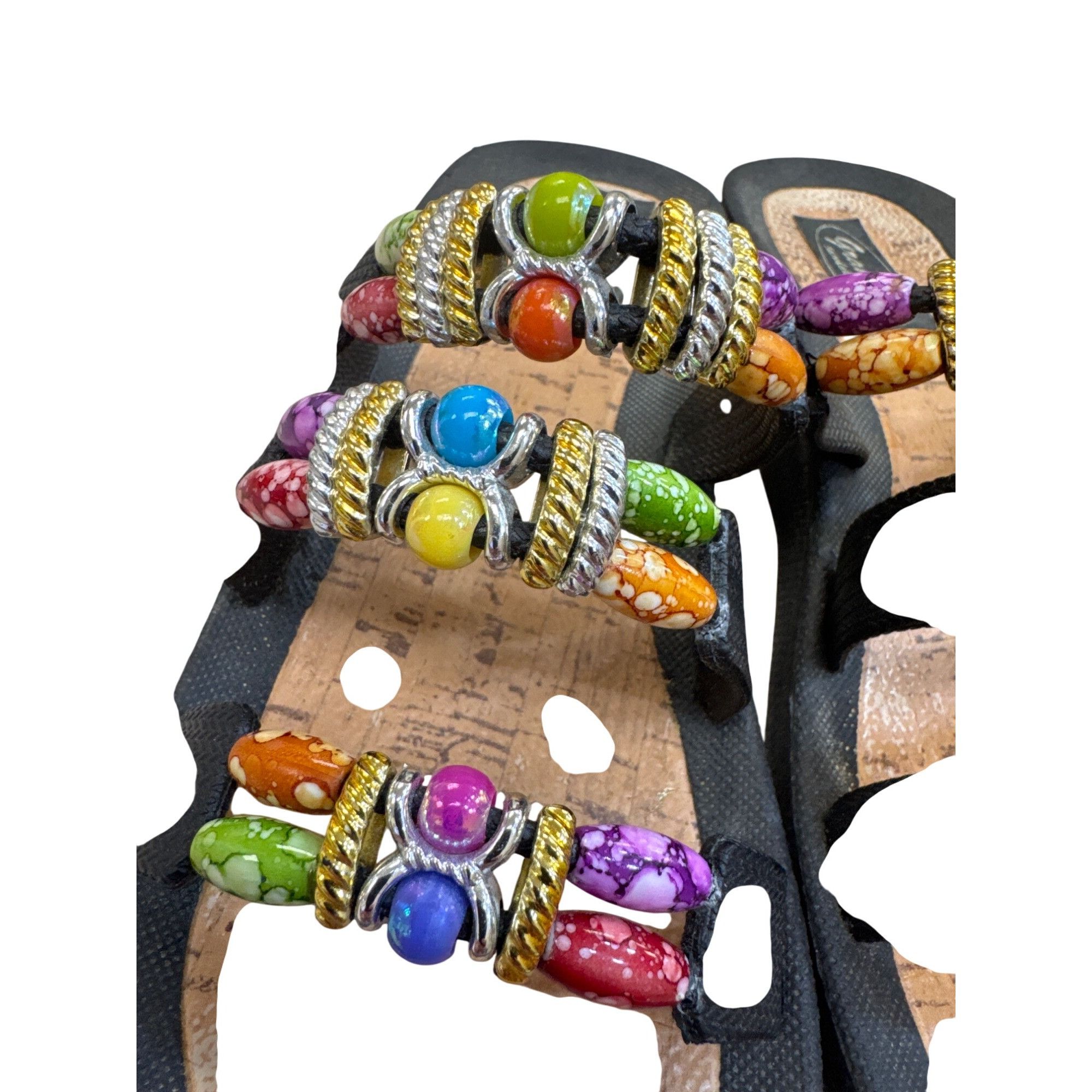 Other Grandco Womens Multicolor Beaded Cork Slip-On Sandals Size 8 Size US 8 / IT 38 - 9 Thumbnail