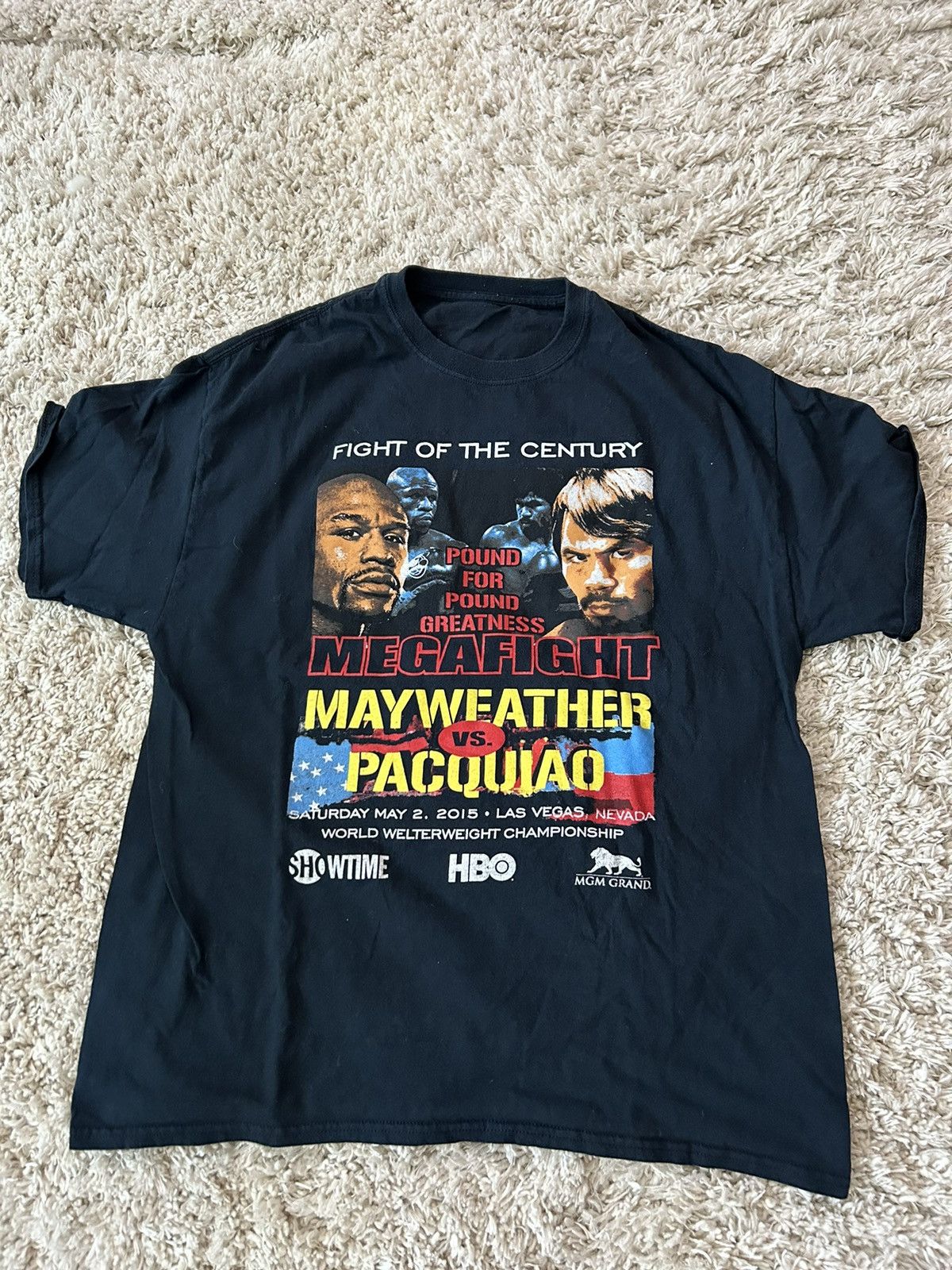 Vintage Mayweather vs Pacquiao 2015 Boxing T Shirt Size US XL / EU 56 / 4 - 1 Thumbnail