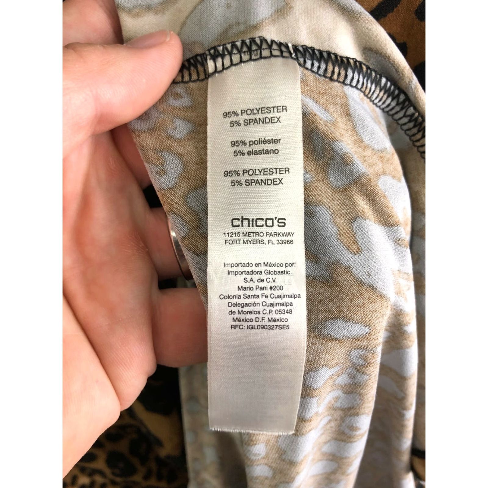 Vintage Chico's Dress Womens Size 1 Cheetah Print Dolman Sleeve Polyester Spandex V-Neck Pullover Midi/3/4 Sleeve Animal Print Brown Size XS / US 0-2 / IT 36-38 - 6 Thumbnail