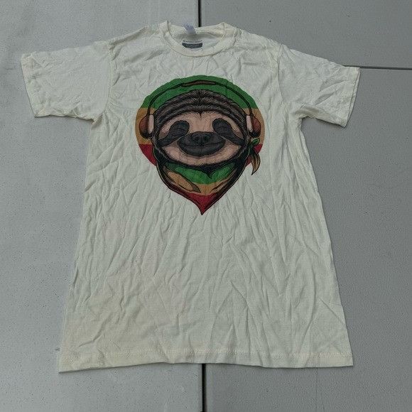 Designer NEW RASTA SLOTH WHITE T-SHIRT SZ SMALL S Size US S / EU 44-46 / 1 - 2 Thumbnail