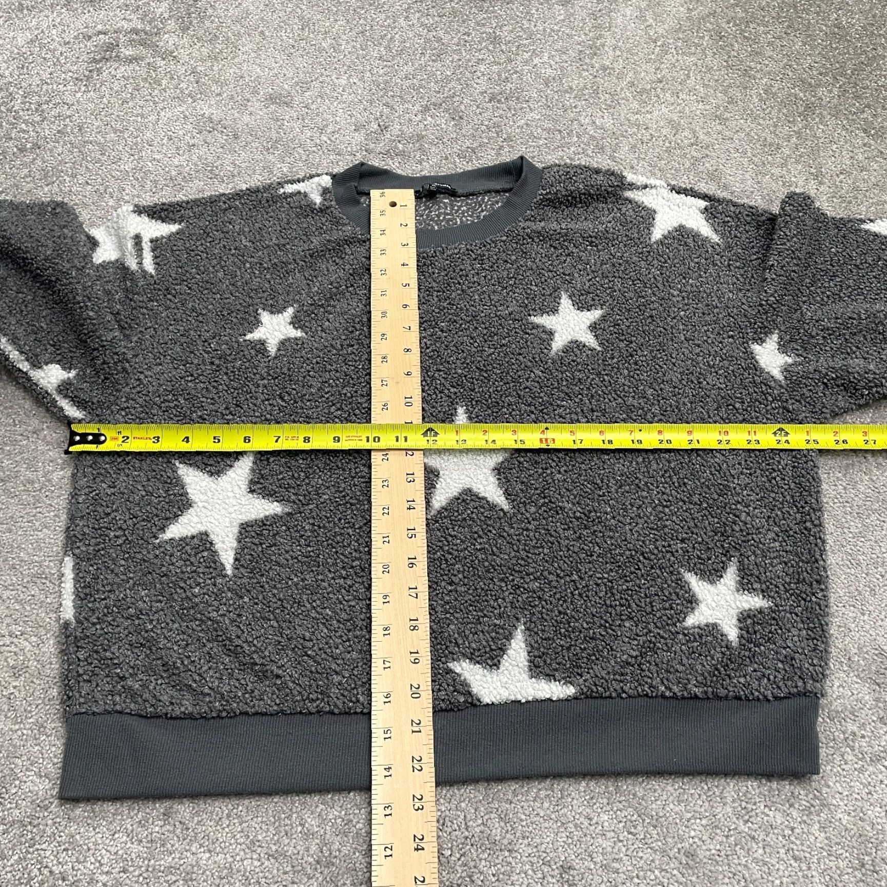 Vintage Knapp Studio Fleece Pullover Sweatshirt Womens XL Gray Stars Crew Neck Casual Size XL / US 12-14 / IT 48-50 - 6 Thumbnail