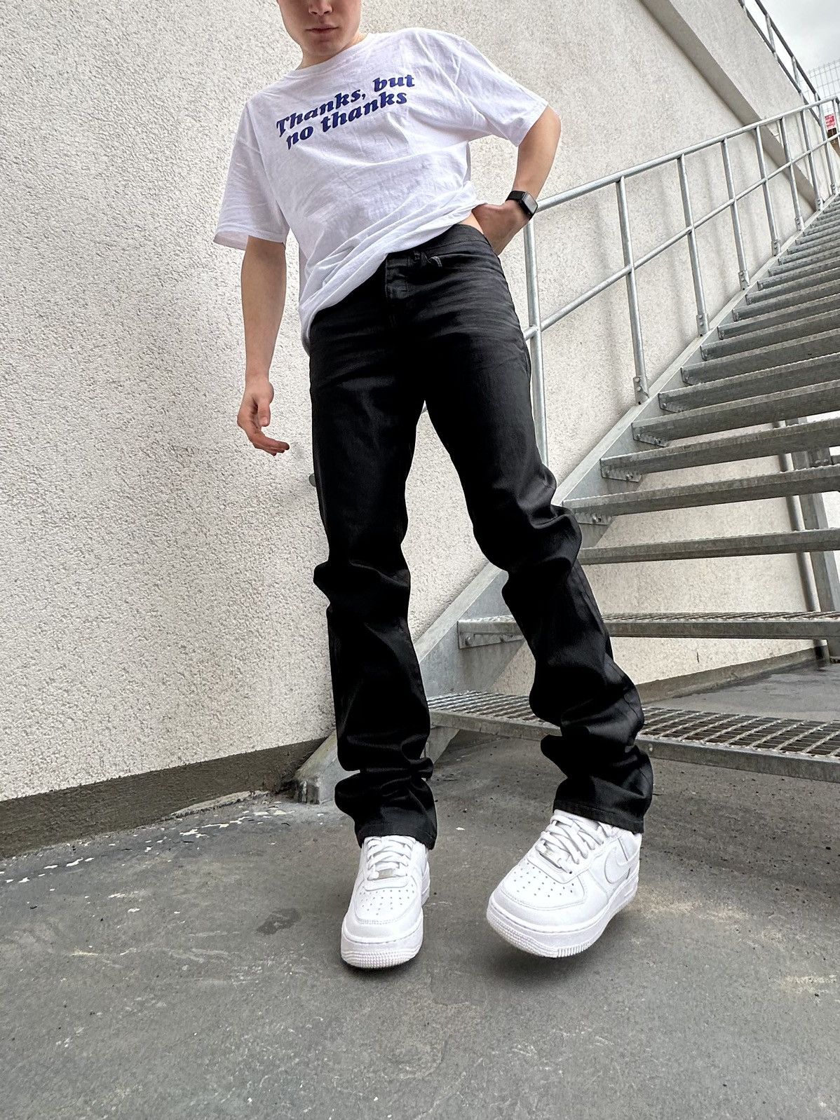 Japanese Brand Vintage Japanese Brand Stacked Waxed Jeans Size US 26 / EU 42 - 5 Thumbnail