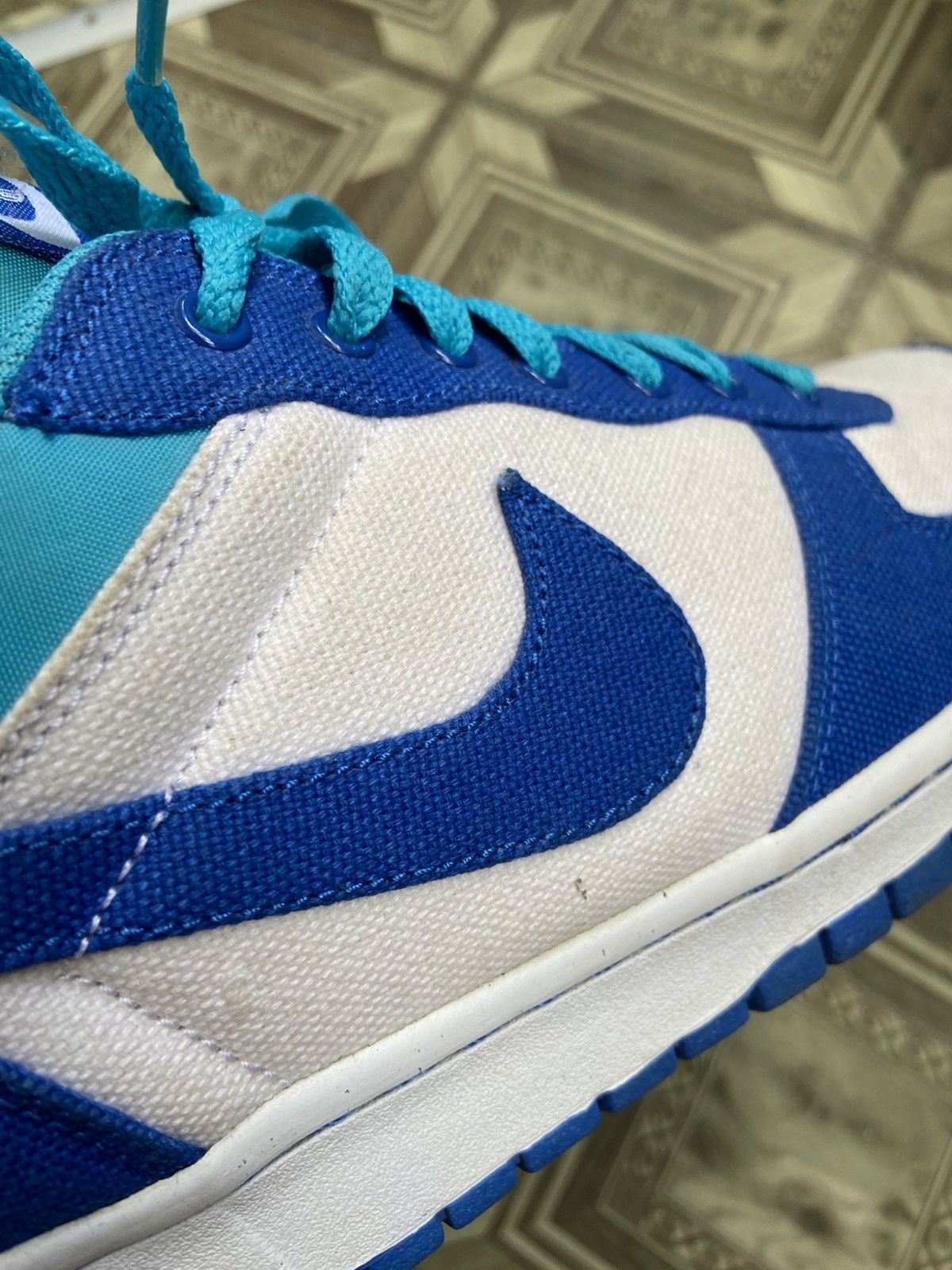 Nike × Vintage Nike Dunk Low "Blue Canvas" (255152-100, US12 / EUR46) Size US 12 / EU 45 - 6 Thumbnail