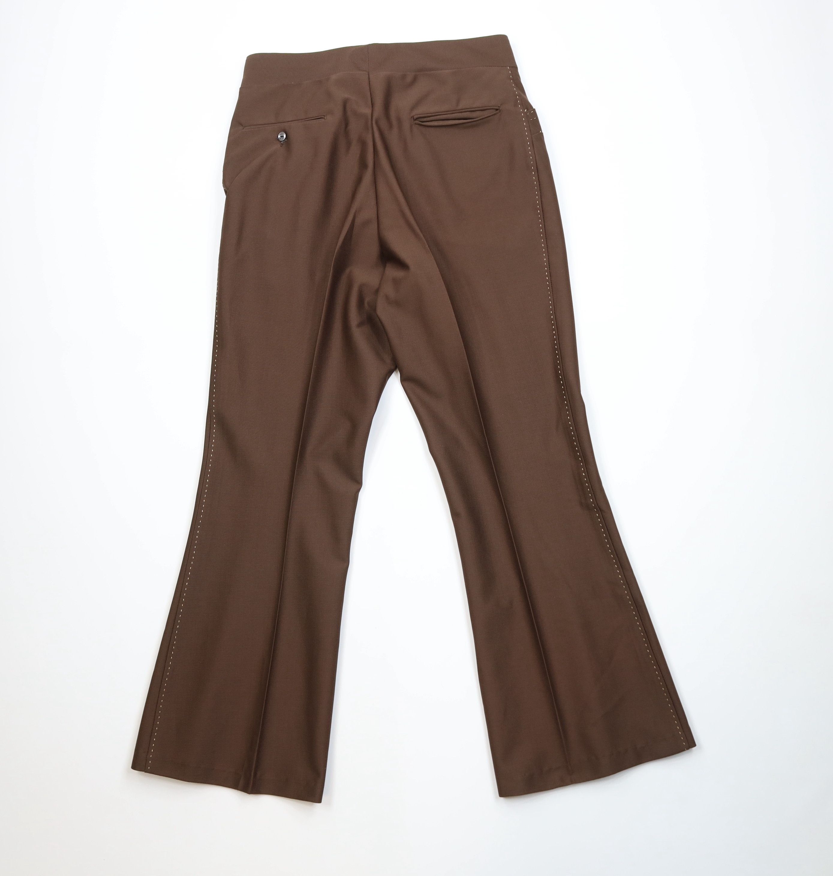 Vintage Vintage 60s 70s Rockabilly Bell Bottoms Pants Brown USA Size US 34 / EU 50 - 9 Thumbnail