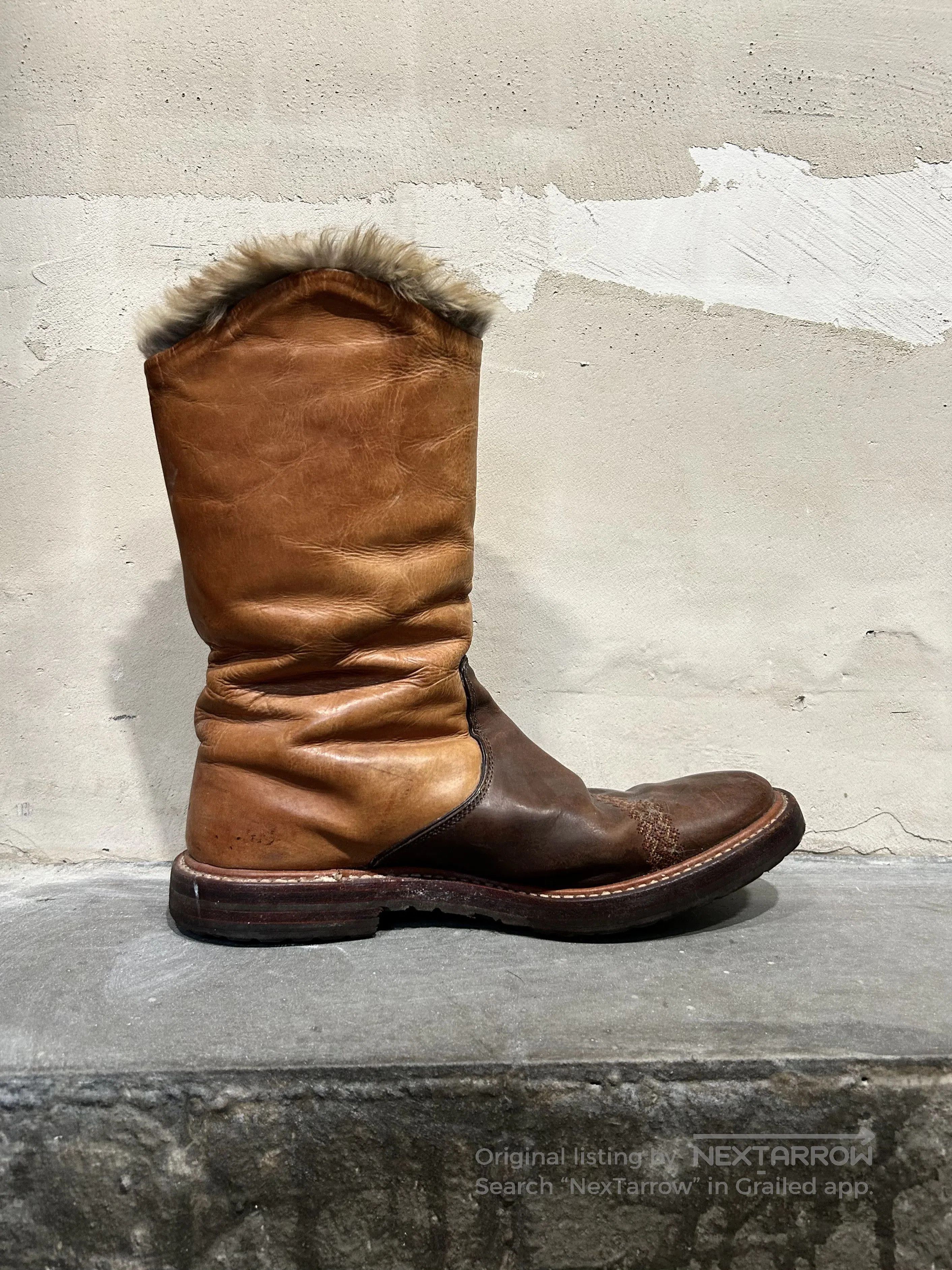 DEN IM by SIKI IM Number (N)ine 02AW Suede Paneled Leather Boots. Size US 5 / EU 37 - 7 Thumbnail