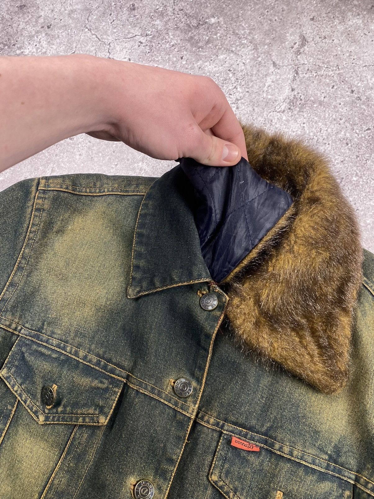 Japanese Brand × Le Grande Bleu (L.G.B.) × Vintage BOXY Fur Collar Denim Jacket Vintage Cropped Y2K 90s Size US S / EU 44-46 / 1 - 9 Thumbnail