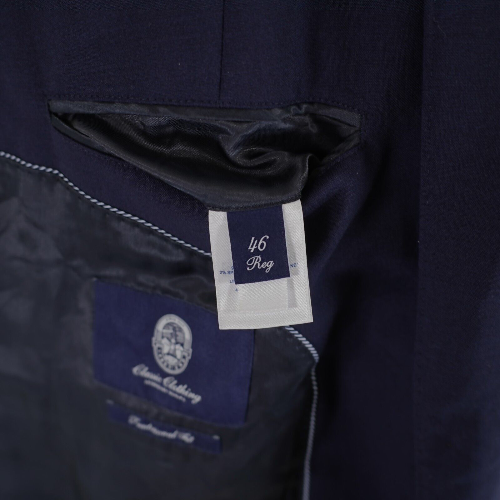Lands' End Land's End Classic Clothing Traditional Fit Blue Wool Blazer Size 46R - 9 Thumbnail