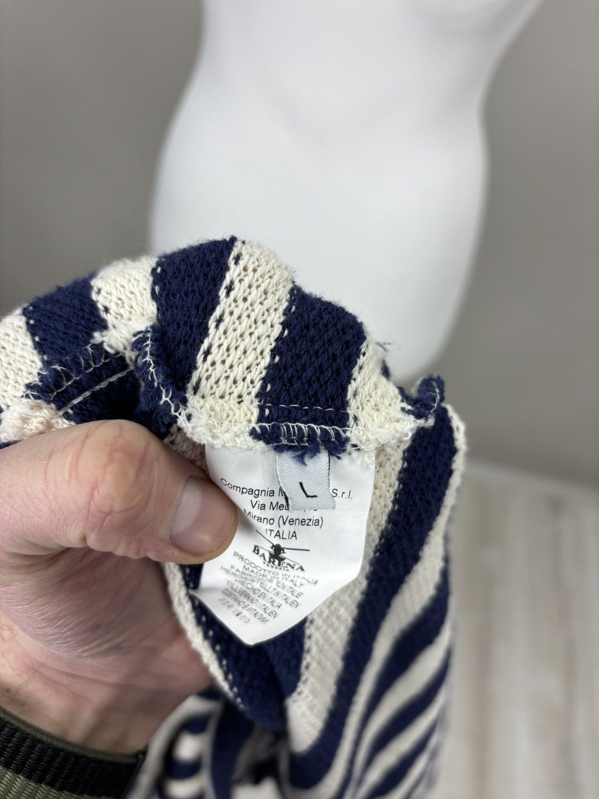 Barena Womens cardigan Barena Venezia Size L Color White/Blue Size US L / EU 52-54 / 3 - 10 Thumbnail
