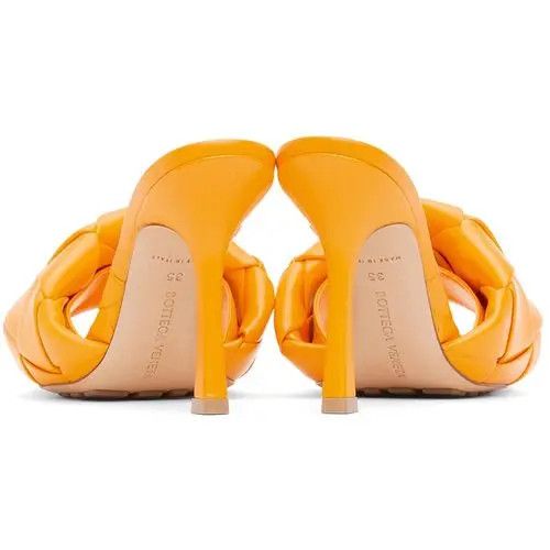 Bottega Veneta o1n1vont0125 Lido Mules in Tangerine Size US 5.5 / IT 35.5 - 2 Thumbnail