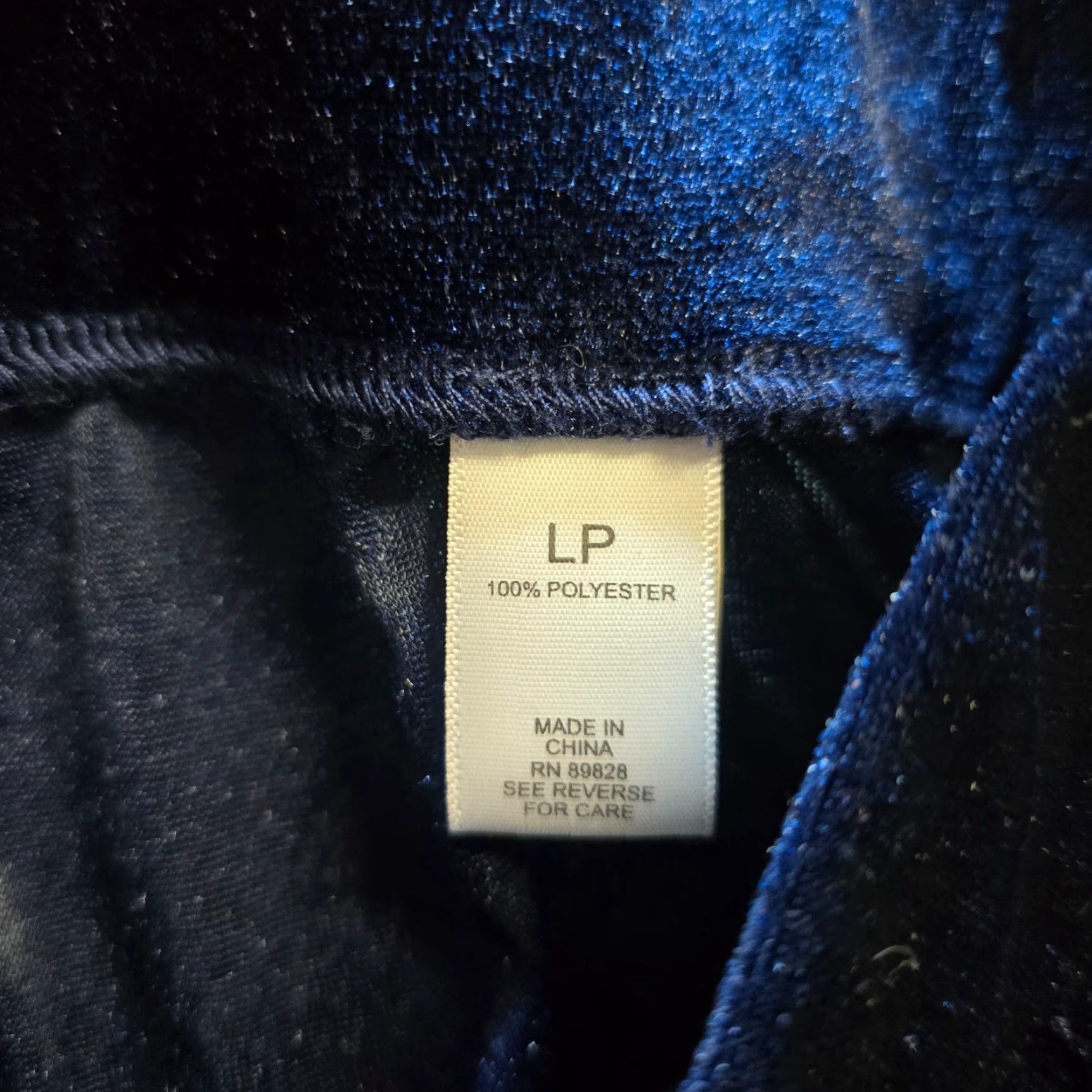 Vintage LOGO by Lori Goldstein Pants Womens Large Petite Blue Velour Sequins Crop Casual Sk imny? Size 36" / US 14 / IT 50 - 6 Thumbnail