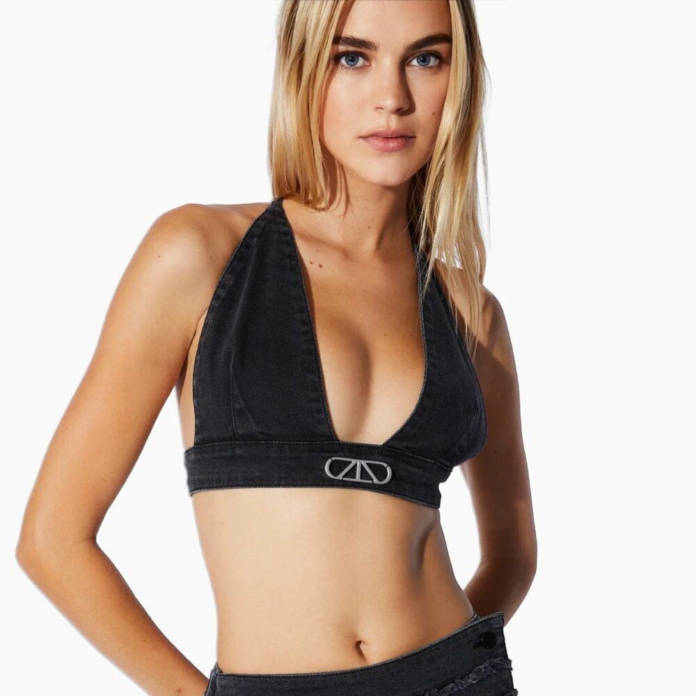 Rta NWT New RtA Sofia Denim Charcoal Top Size L Size L / US 10 / IT 46 - 1 Thumbnail