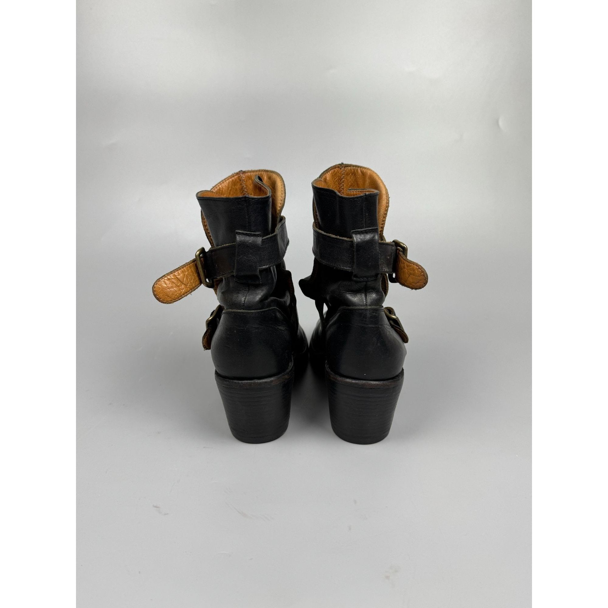 Fiorentini + Baker Fiorentini + Baker Mid Heel Black Leather Boots (Y1240) Size US 9 / IT 39 - 6 Thumbnail