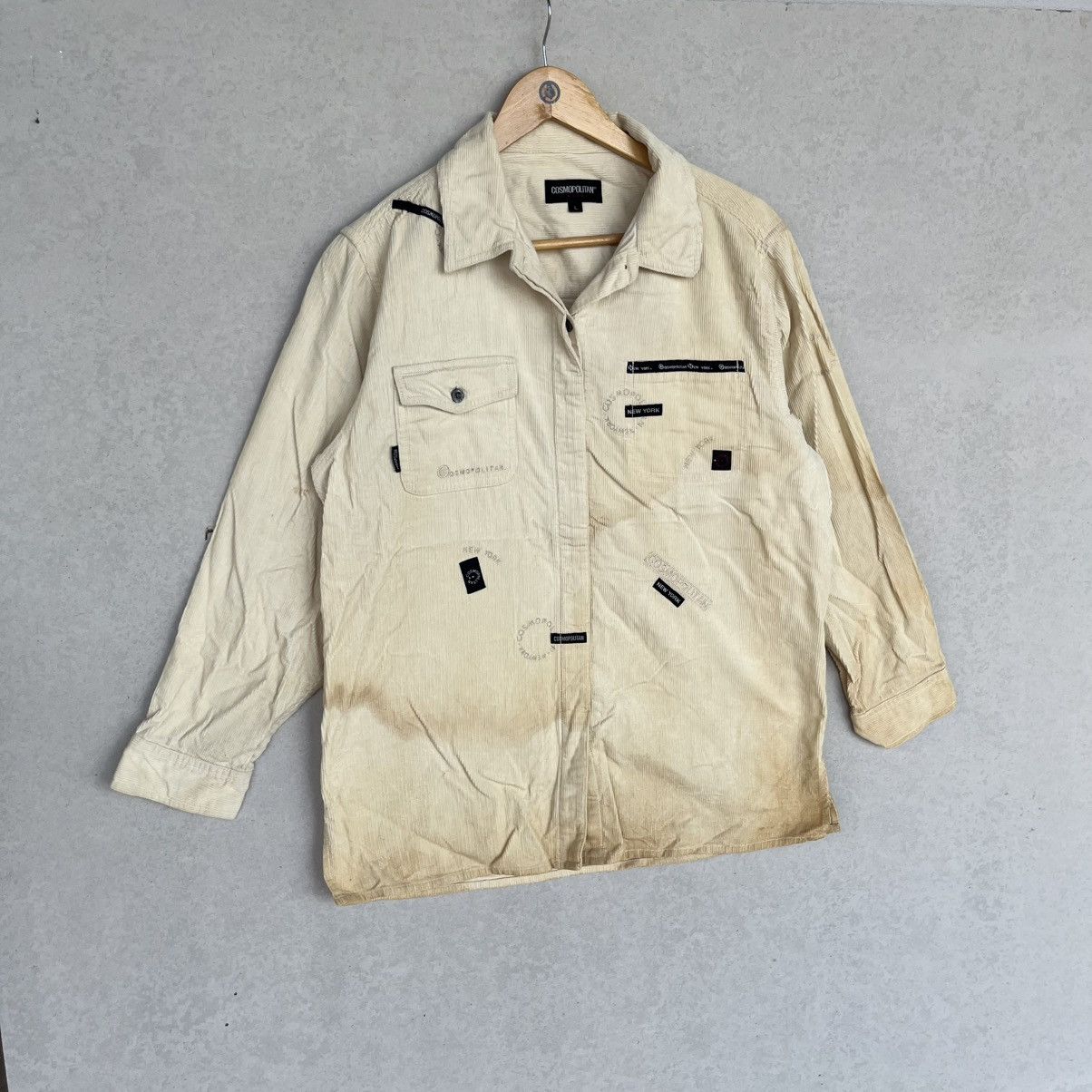 Other Vintage Cosmopolitan Corduroy Jacket Black Accents Cream Size US L / EU 52-54 / 3 - 3 Thumbnail