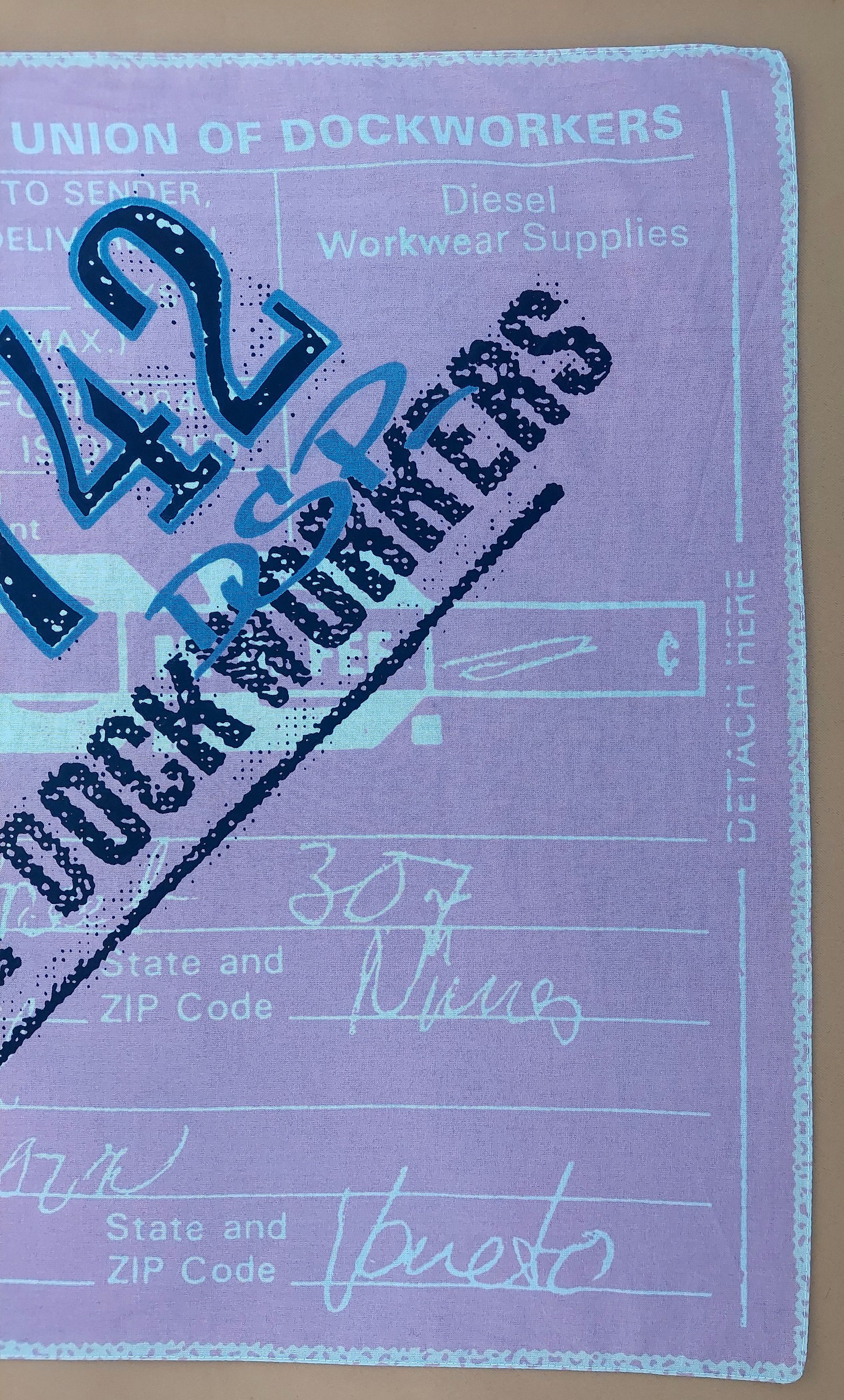 Diesel Vintage Diesel Pink Bandana Graphic Union of Dockworkers Y2K Size ONE SIZE - 11 Thumbnail