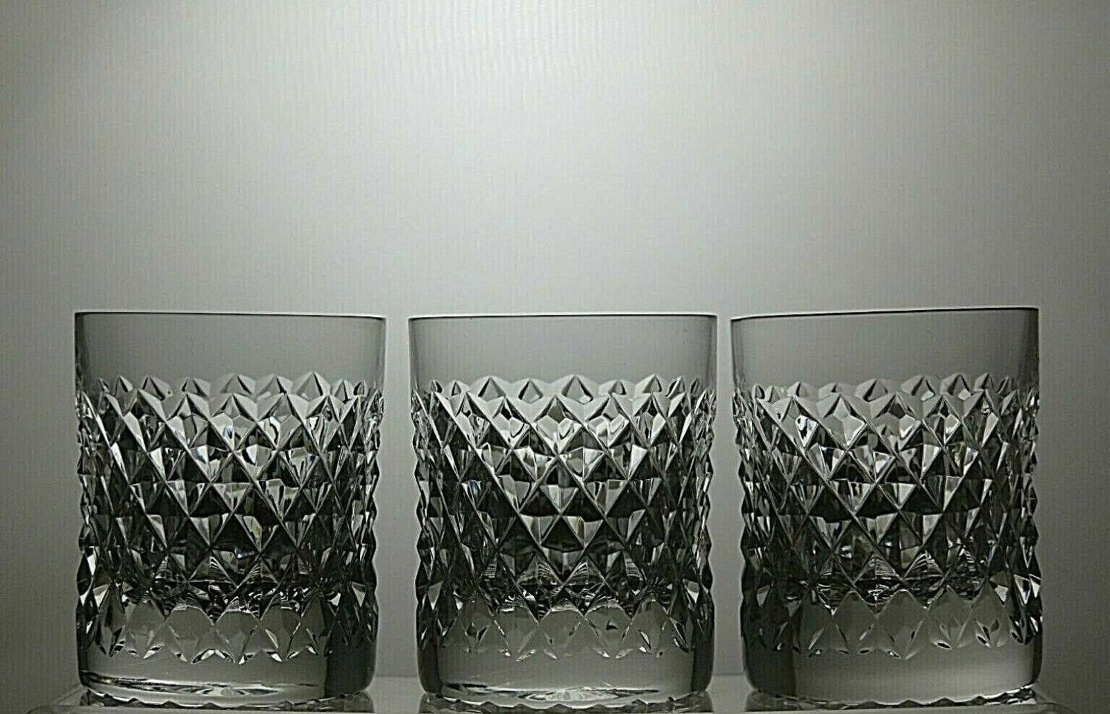 The Unbranded Brand Lead Crystal Cut Glass Set Of 3 Tumblers 3 1/8" Size ONE SIZE - 3 Thumbnail
