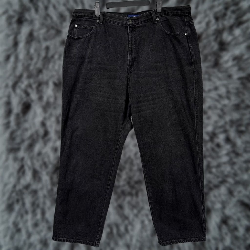Vintage VINTAGE 90s L.A. Blues Jeans Women's Plus 22W Black Denim High-Rise Tapered 5-Pocket Size 40" / US 18 - 1 Thumbnail