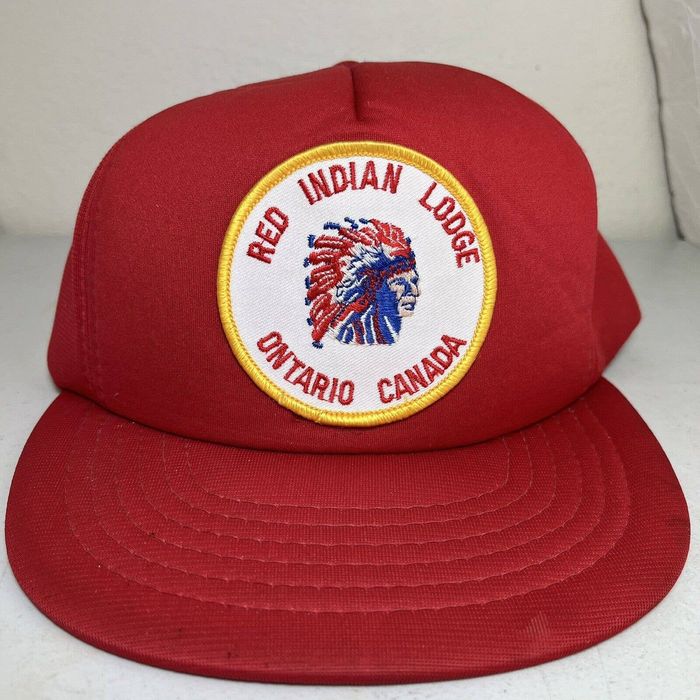 Other Vintage Red Indian Lodge Hat Ontario Canada SnapBack Red Grailed