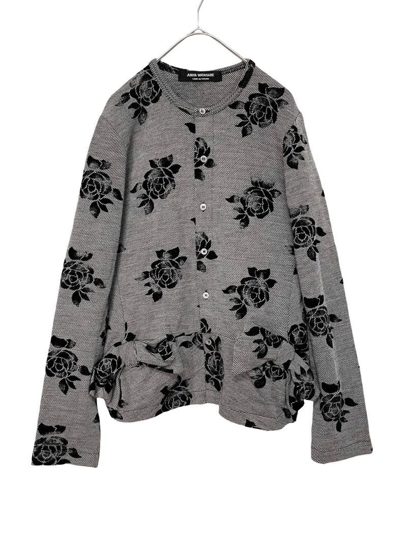 Comme des Garcons Comme Des Garcons Rose Flock Print Bow Pocket Cardigan Jac Size M / US 6-8 / IT 42-44 - 1 Thumbnail