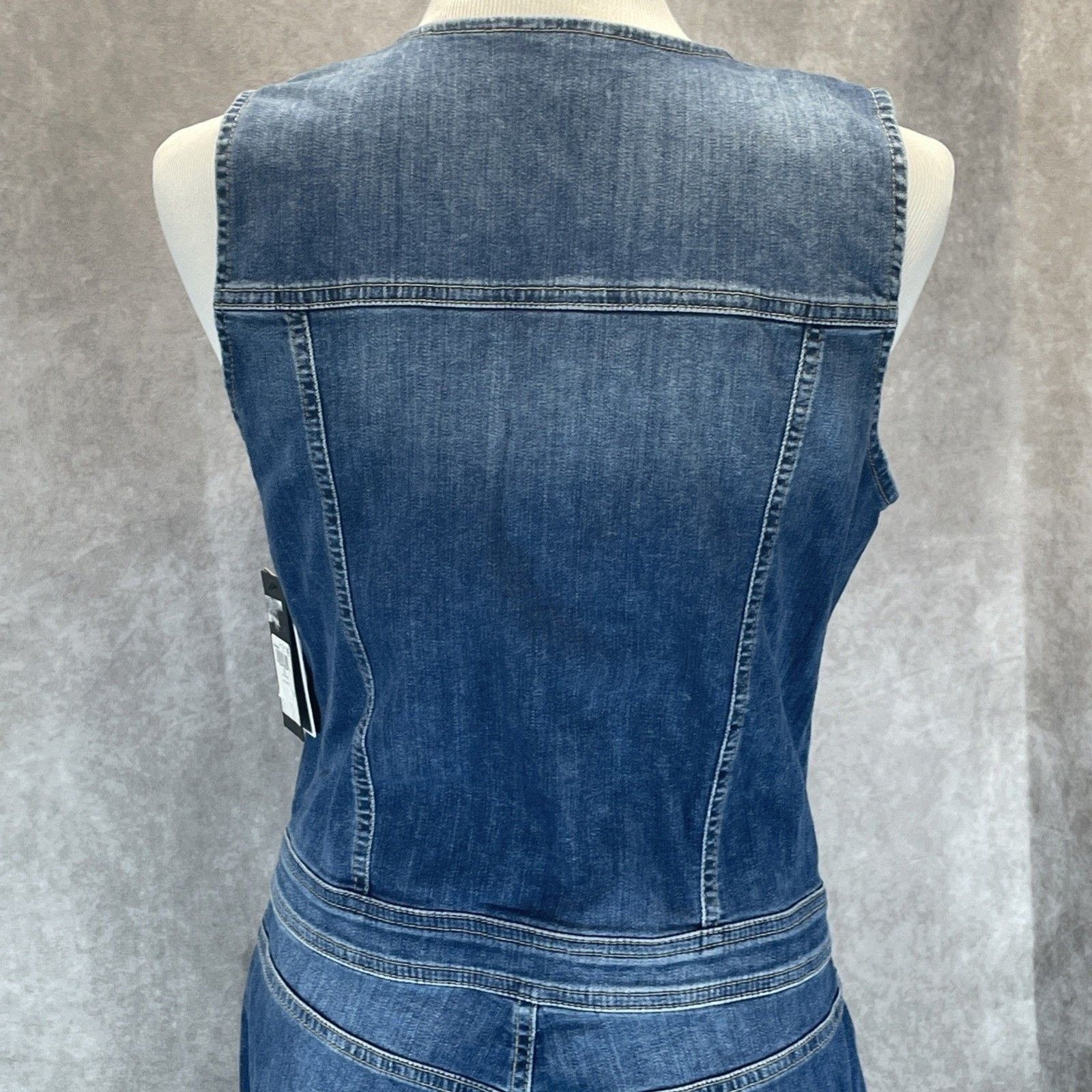 Guess Layla Blue Denim Jumpsuit Women's XL V Neck New