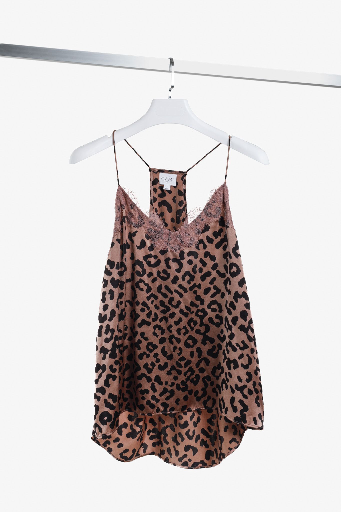 CAMI NYC Cami NYC Blush Black Leopard Print Racer Lace Cami Size L / US 10 / IT 46 - 1 Thumbnail