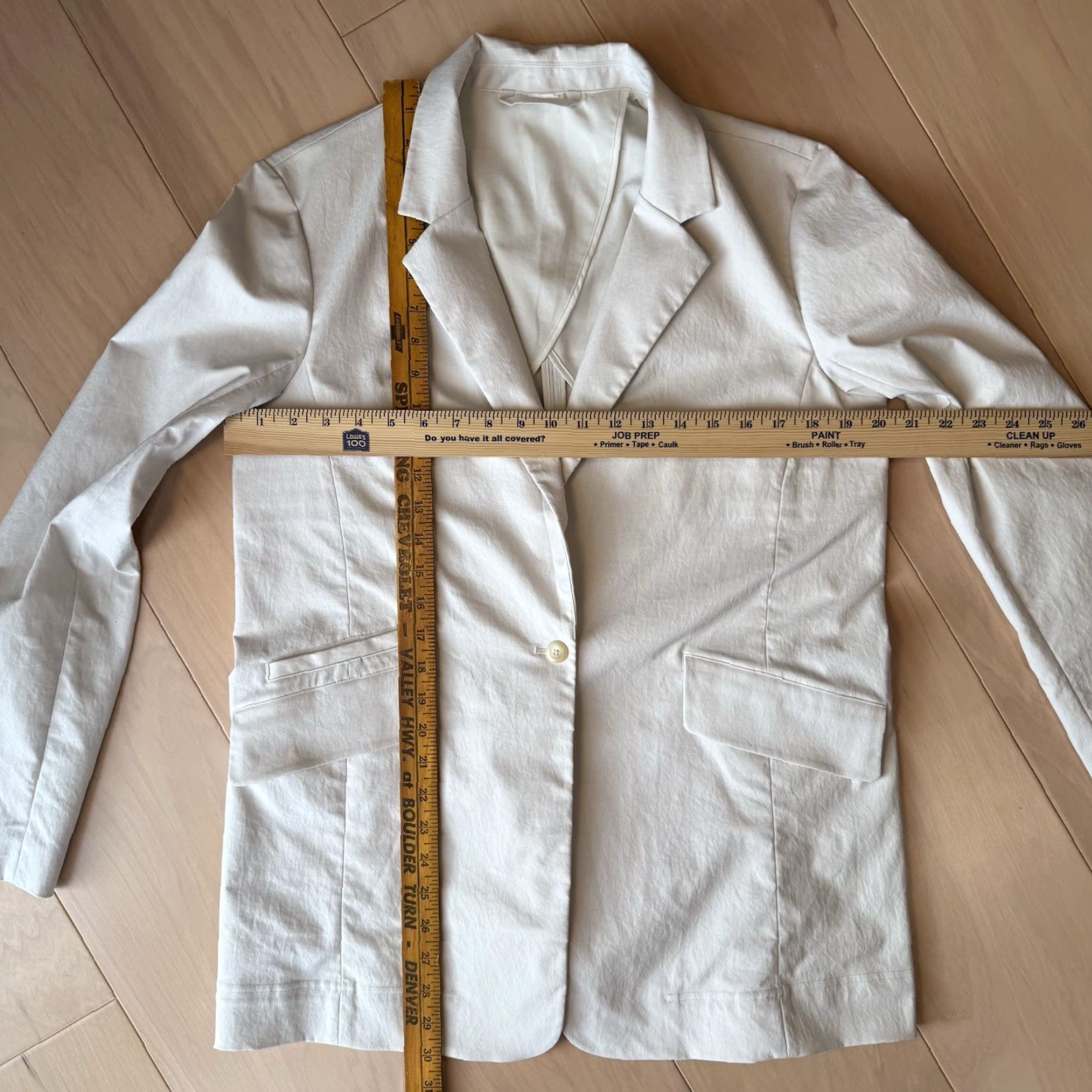 Lululemon Lululemon Relaxed Fit Twill Single Button Blazer Women's Medium Ivory Blazer, Lululemon, Blazer, Women's, Medium, Ivory Size M / US 6-8 / IT 42-44 - 3 Thumbnail