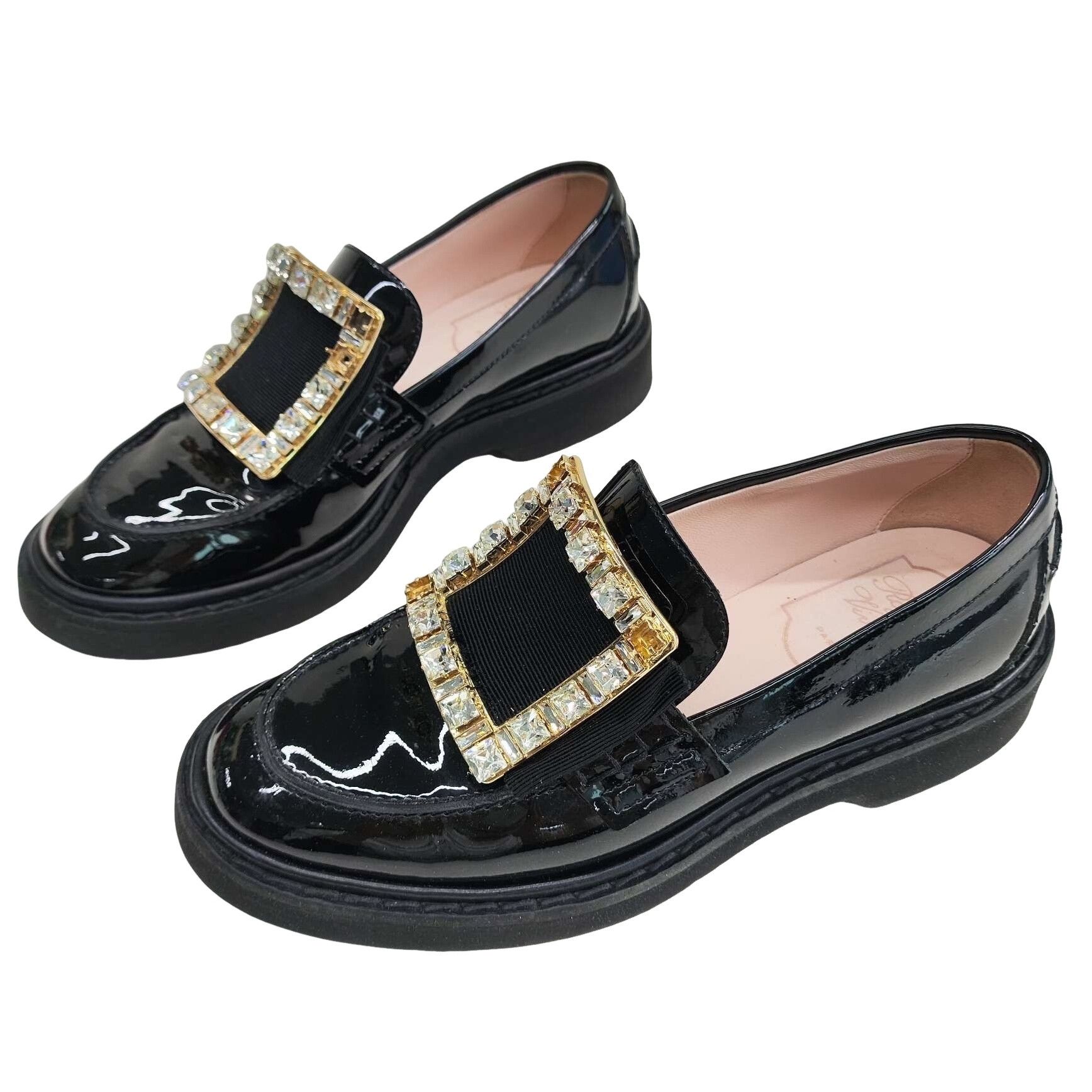 Roger Vivier Roger Vivier Crystal Buckle Patent Loafers Size 35.5 Size US 5.5 / IT 35.5 - 1 Thumbnail