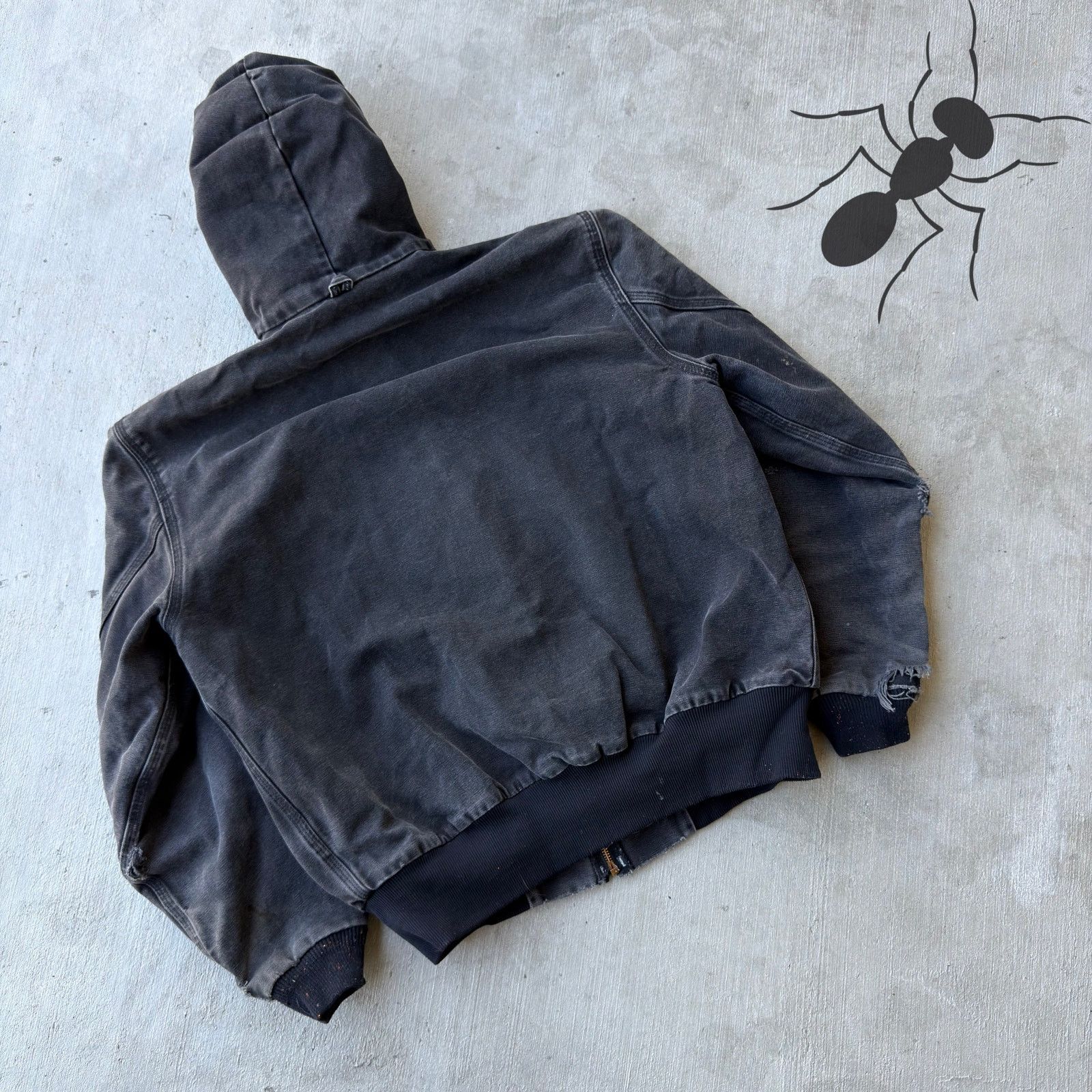 Carhartt × Vintage Vintage Y2K Carhartt black hooded work wear jacket Size US L / EU 52-54 / 3 - 7 Thumbnail