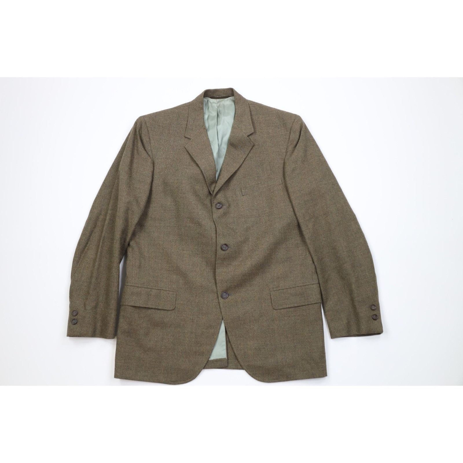 Vintage Vintage 60s Streetwear Wool Tweed 2 Piece Suit Wedding Size 38R - 2 Thumbnail