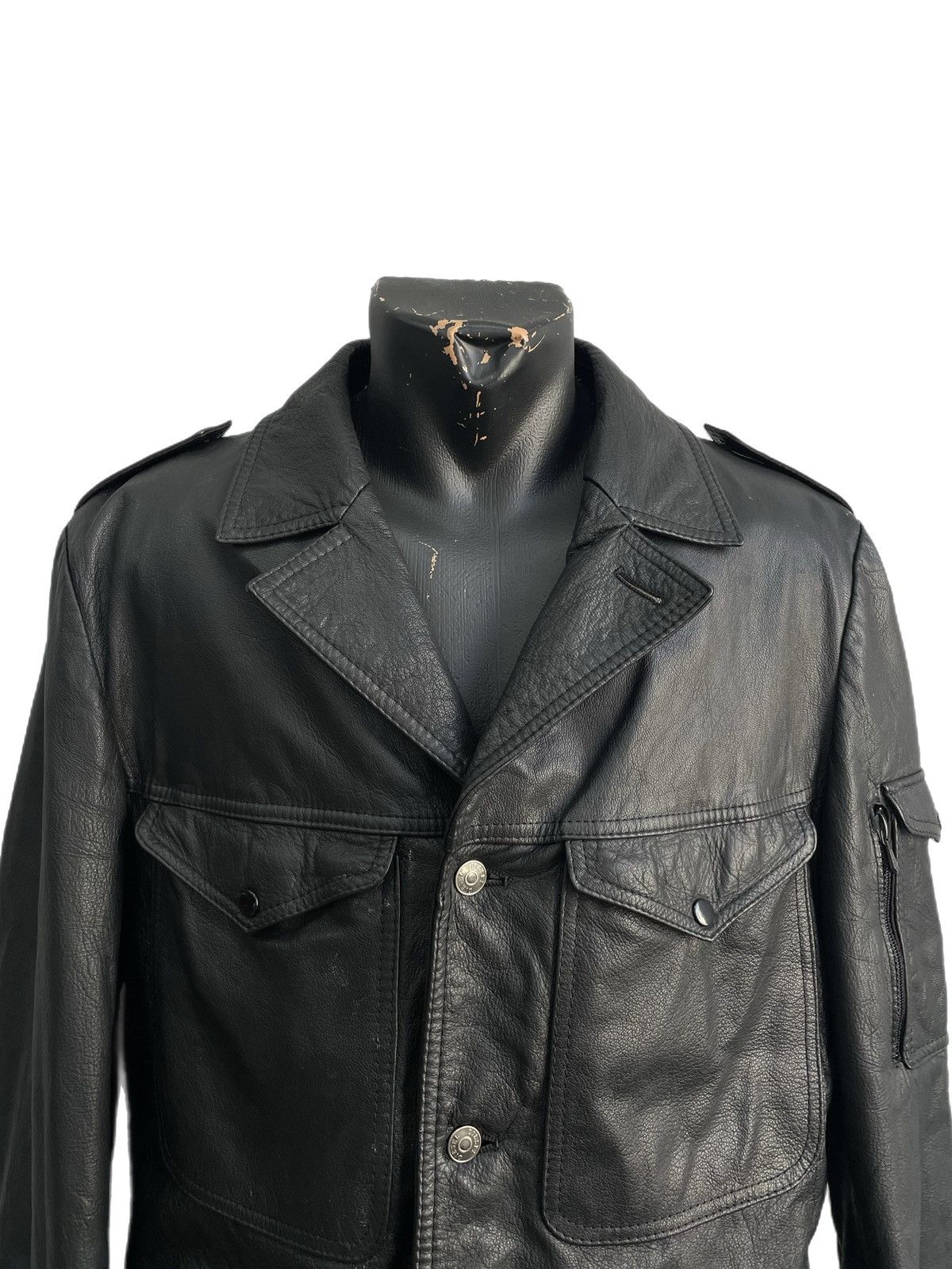 Diesel Vintage POLICE button up japanese leather jacket 90s Size US L / EU 52-54 / 3 - 2 Thumbnail