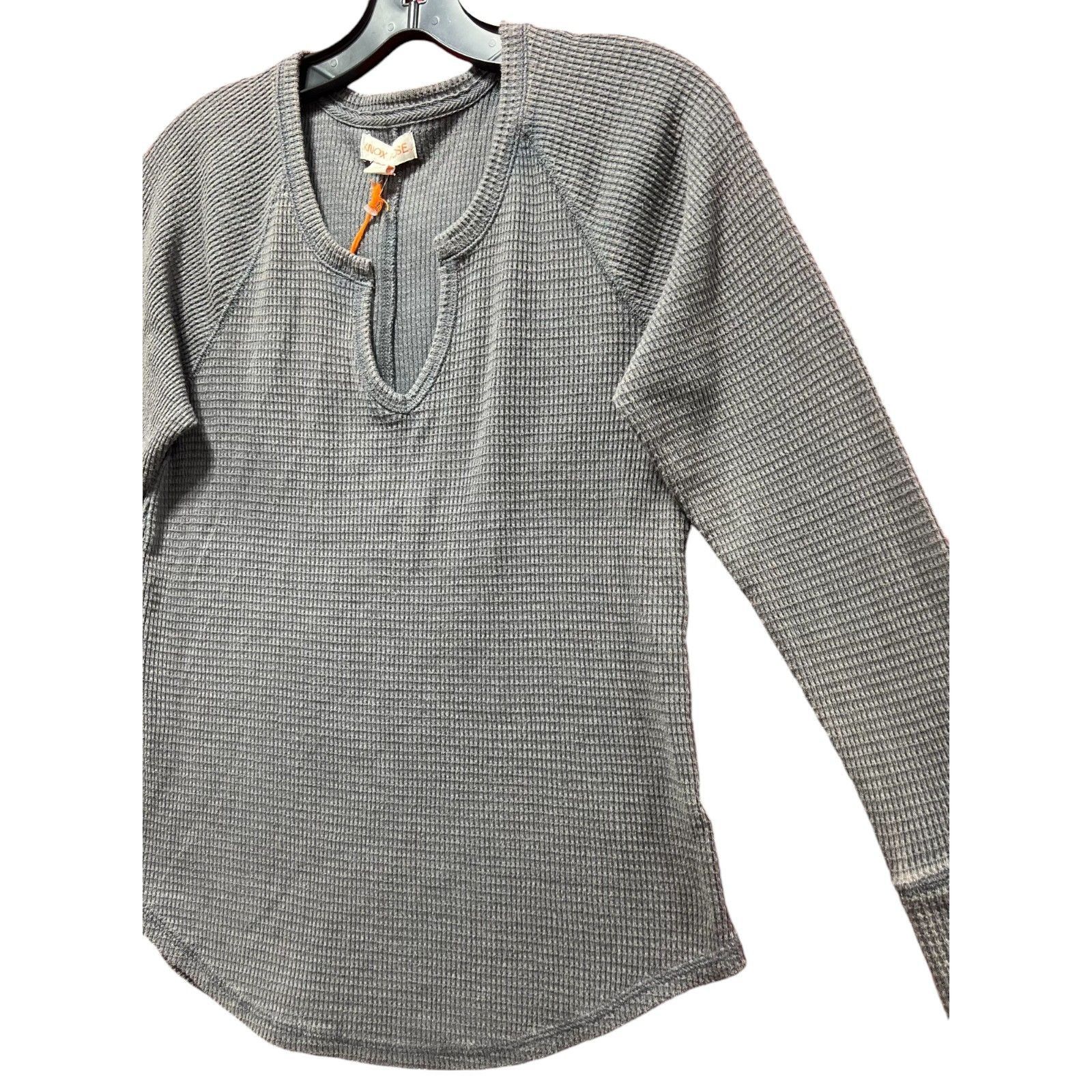 Other Knox Rose - Women's Long Sleeve Notch Neck Thermal Top - Dar Size M / US 6-8 / IT 42-44 - 16 Thumbnail