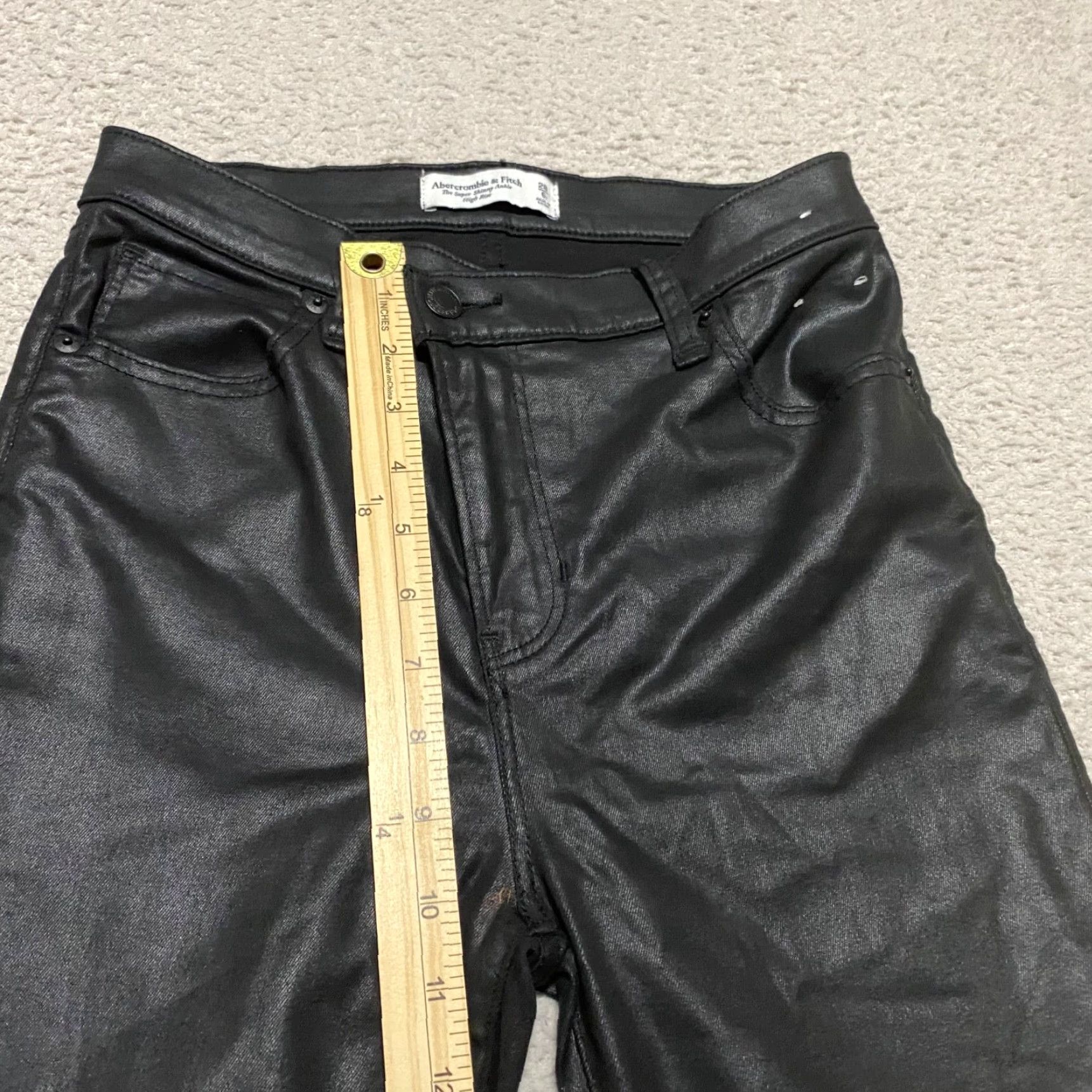 Abercrombie & Fitch Abercrombie & Fitch Womens Pants 28 Skinny High Rise Faux Leather Black Ankle Dressy Womens Size 28" / US 6 / IT 42 - 4 Thumbnail