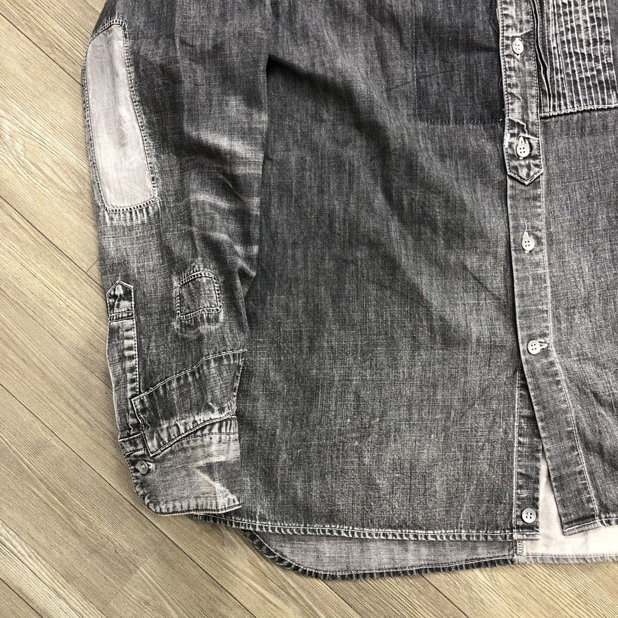 Japanese Brand × Maison MIHARA YASUHIRO Vintage Miharayasuhiro Sashiko Patchworks Washed Denim Shirt Size US L / EU 52-54 / 3 - 11 Thumbnail